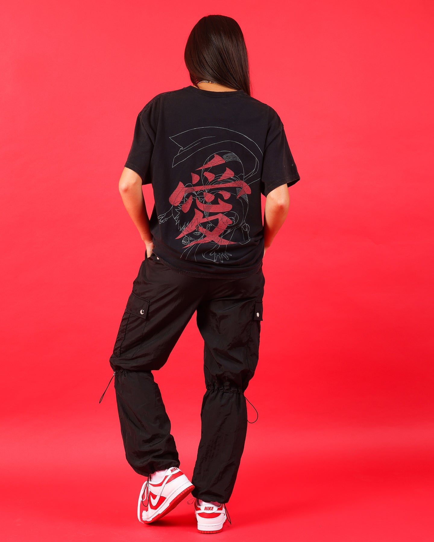 Goat Crew X Naruto Gaara Vintage T-Shirt Black Wash Style001