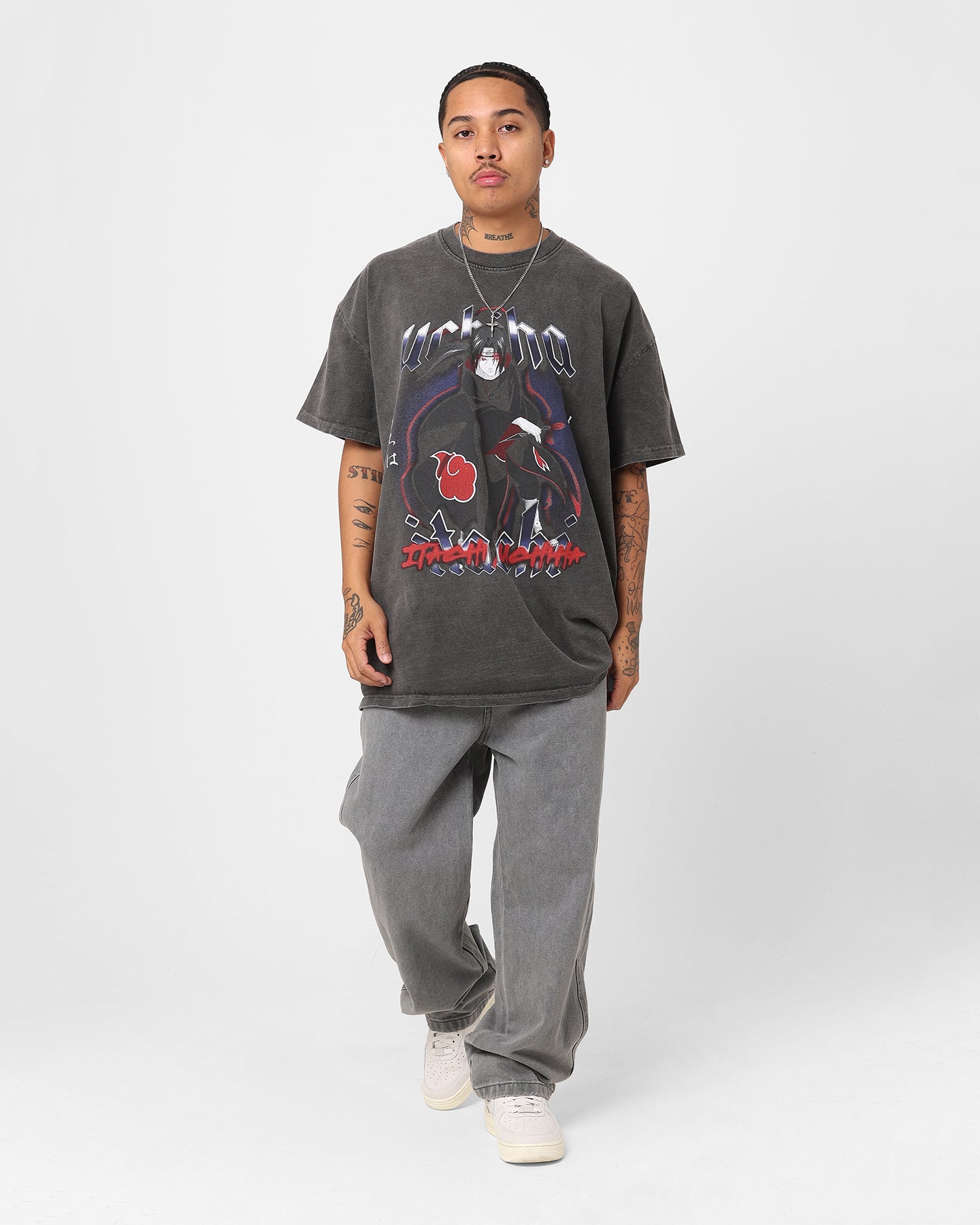 Goat Crew X Naruto Itachi Uchiha Heavyweight Vintage T-Shirt Black Wash