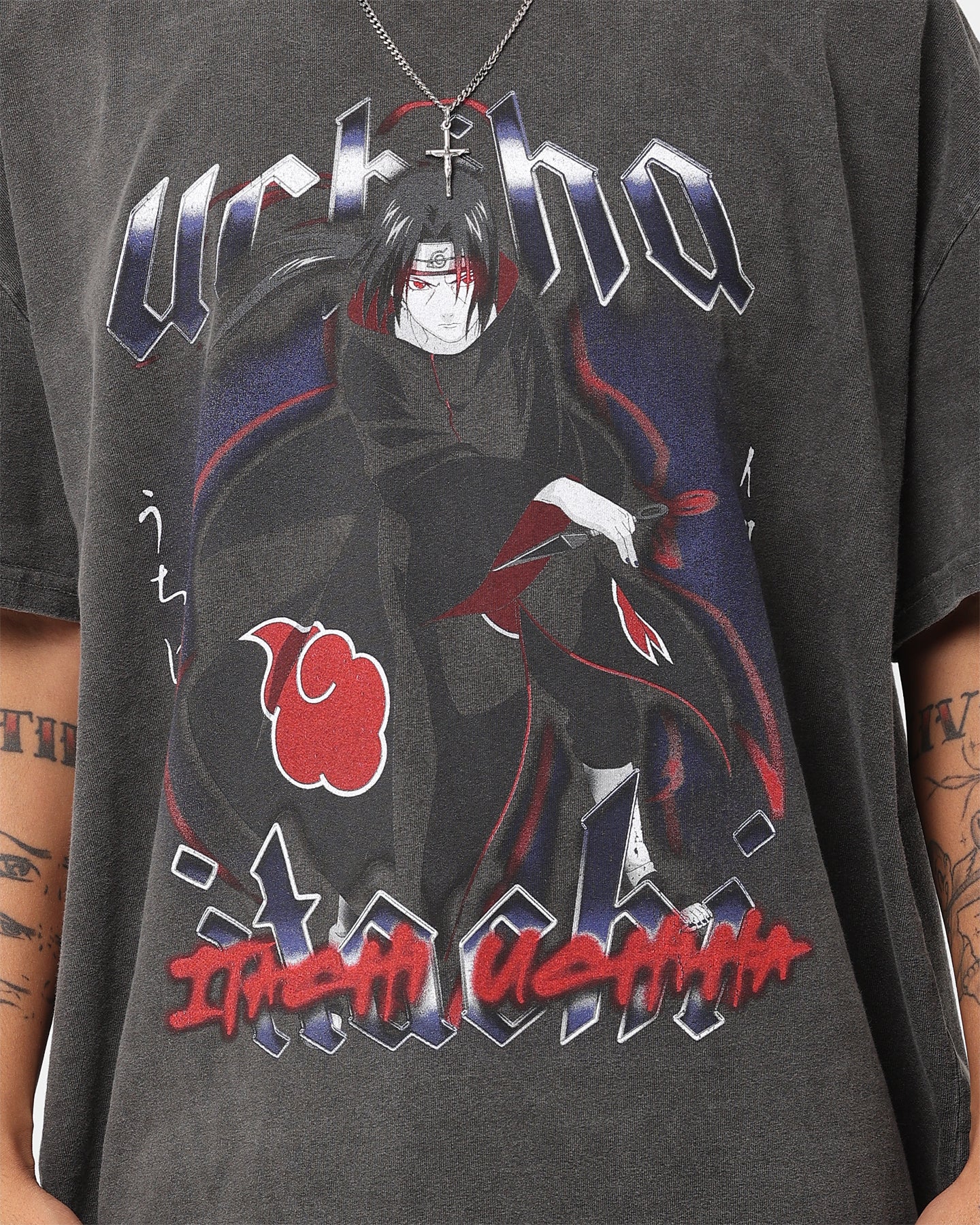 Goat Crew X Naruto Itachi Uchiha Heavyweight Vintage T-Shirt Black Wash