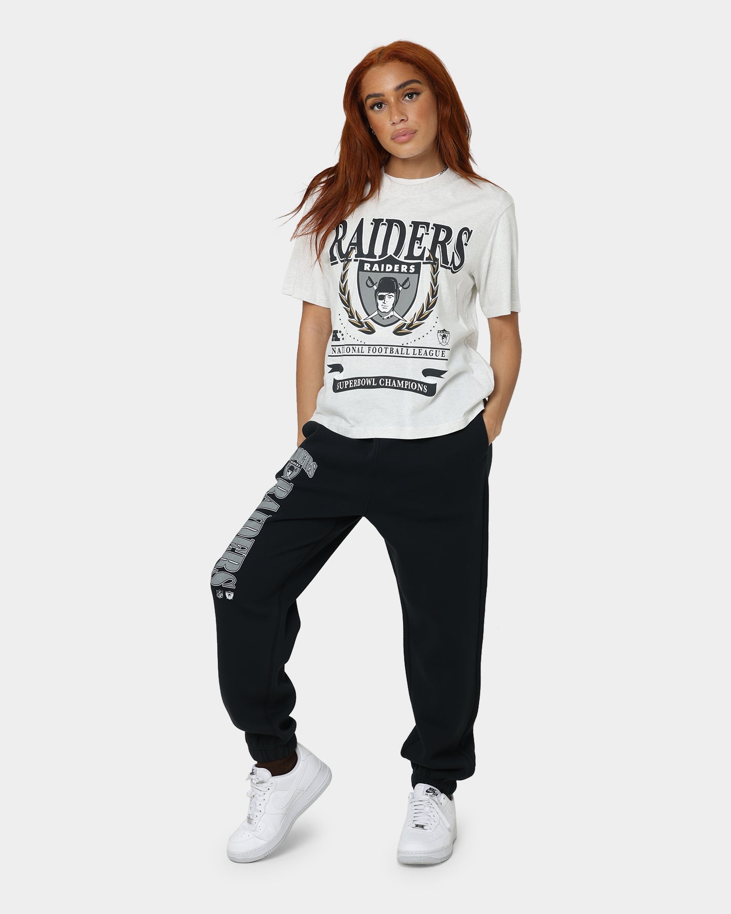Mitchell & Ness Women's Las Vegas Raiders National Boxy T-Shirt White Marle