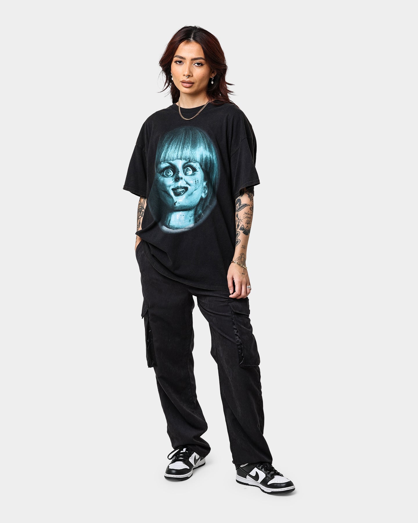 American Thrift X Annabelle Doll Vintage T-Shirt Black Wash Style001