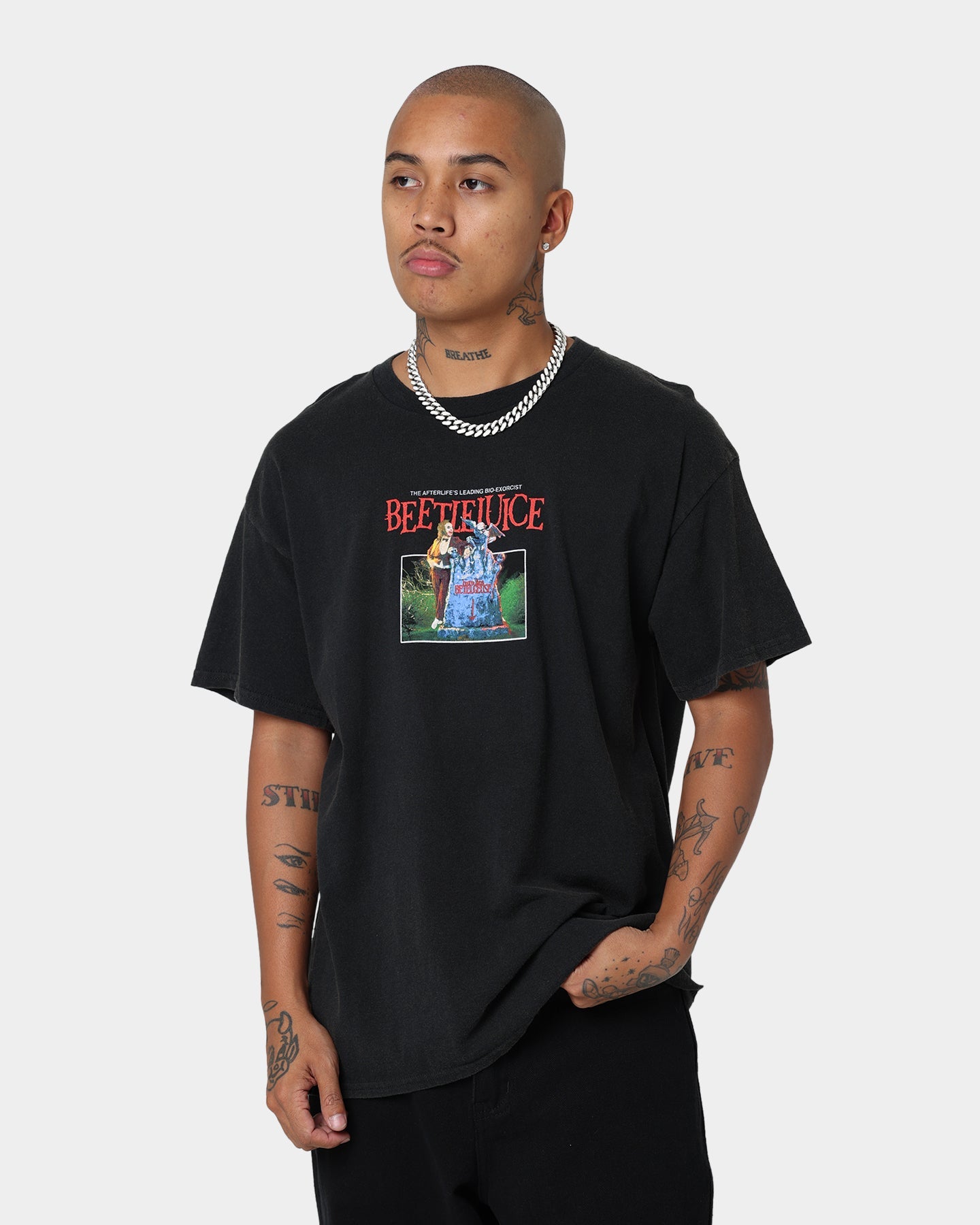 American Thrift X Beetlejuice Here Lies Vintage T-Shirt Vintage Black