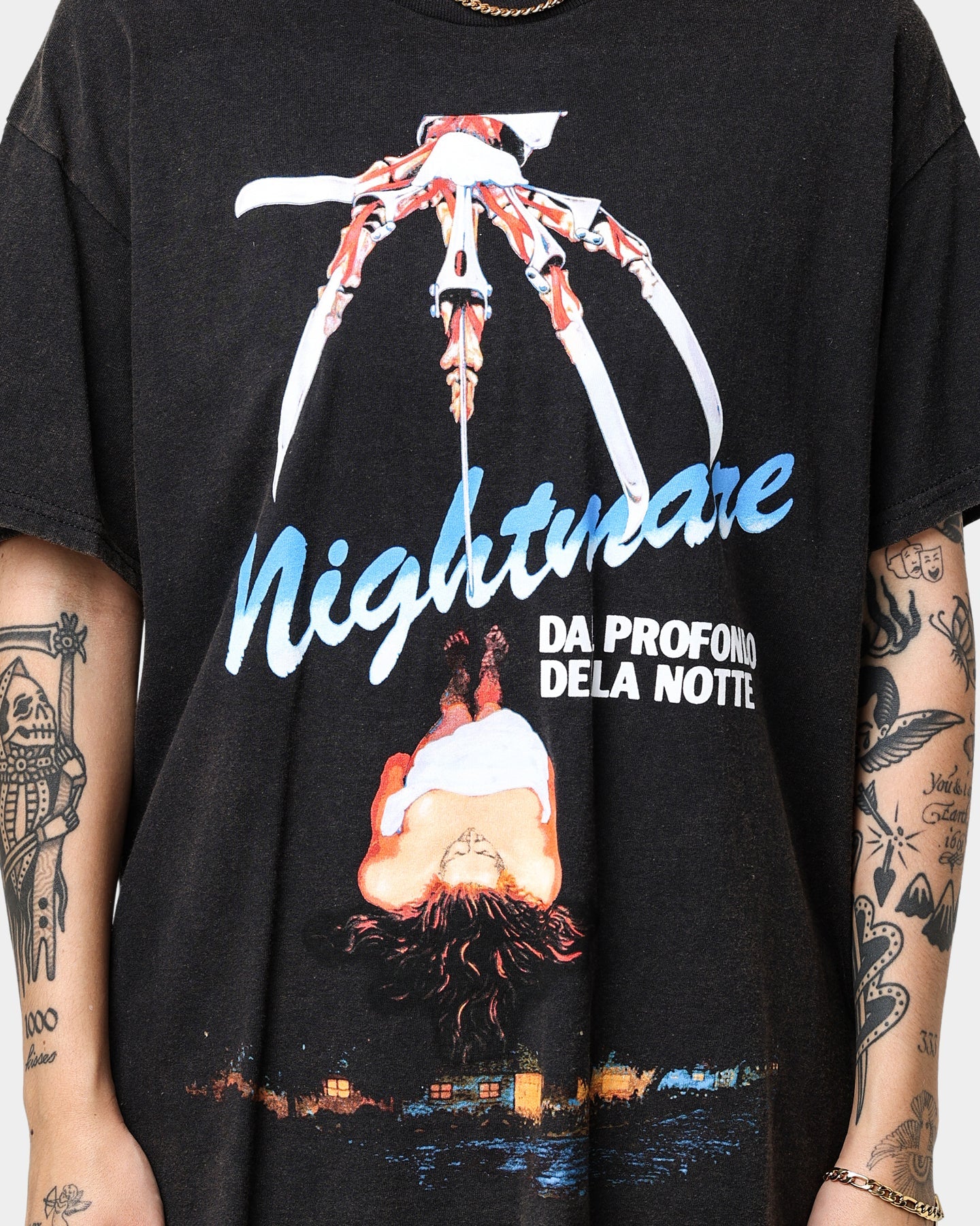 American Thrift X A Nightmare on Elm Street Nightmare Vintage T-Shirt Black Wash Style001