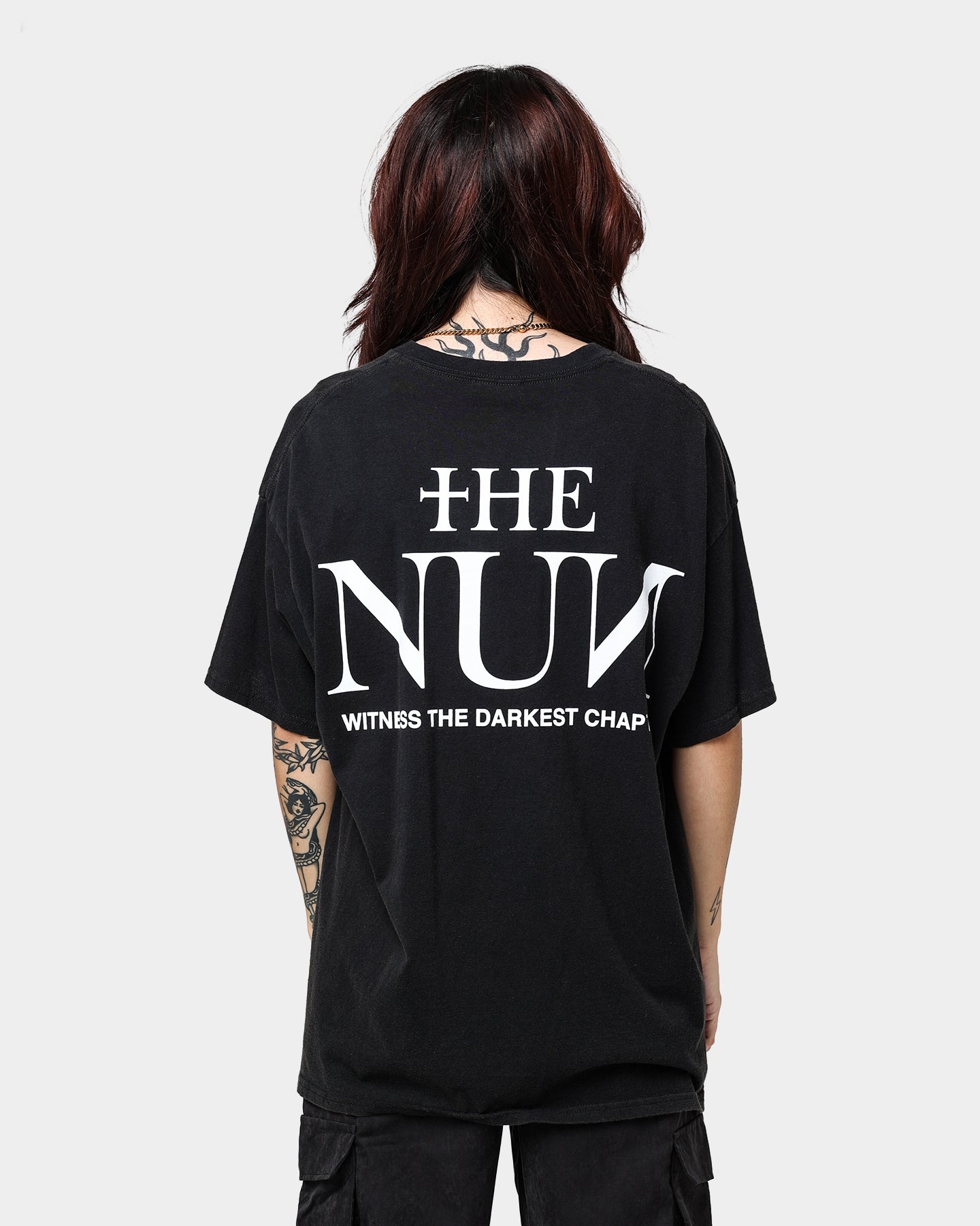 American Thrift X The Nun The Nun Face Vintage T-Shirt Black Wash Style001