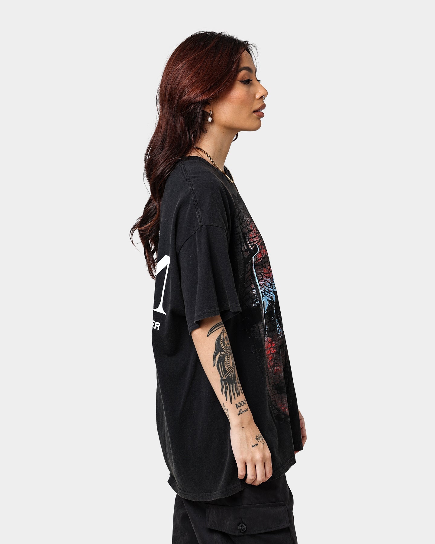 American Thrift X The Nun The Nun Face Vintage T-Shirt Black Wash Style001