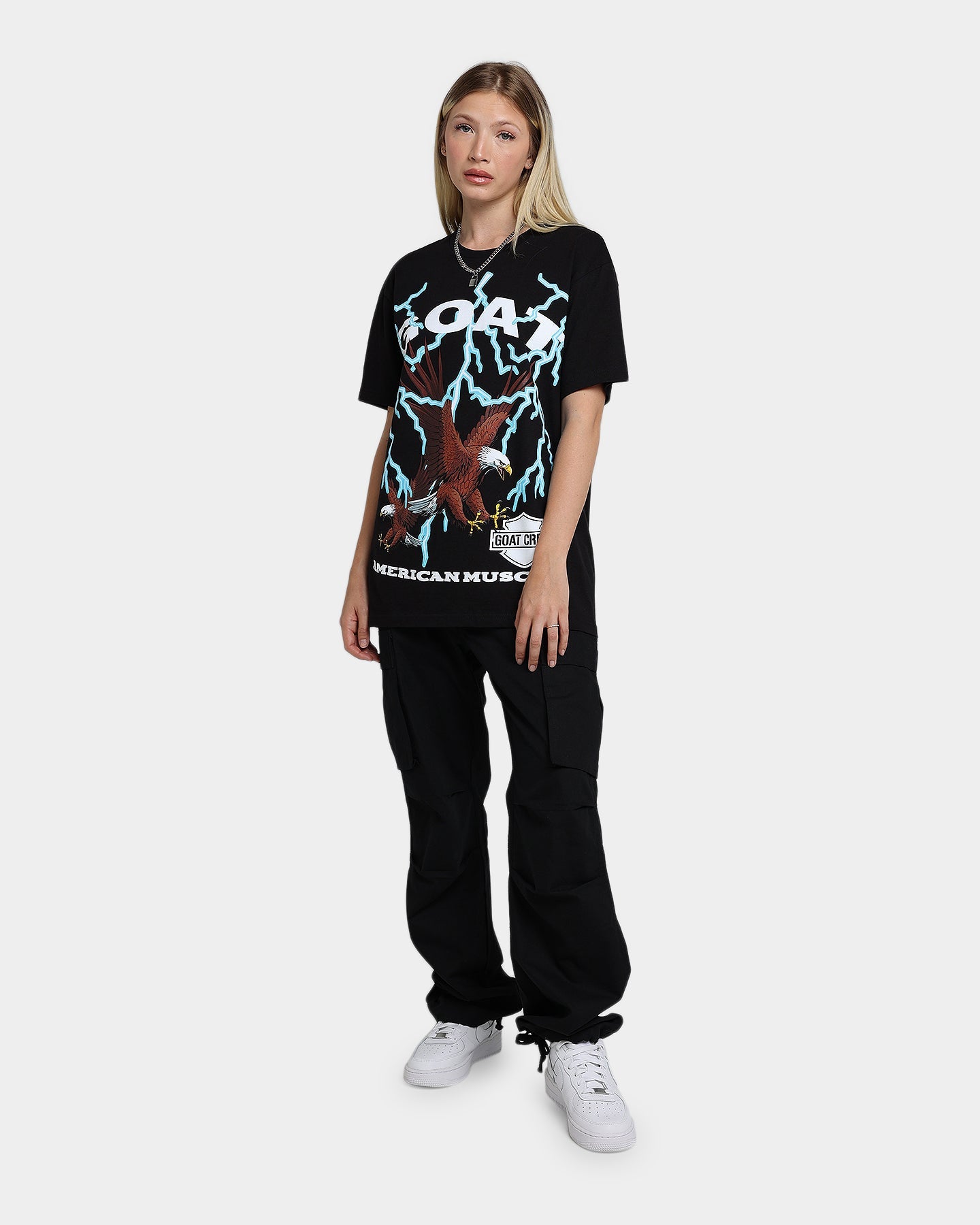 Goat Crew American T-Shirt Black Style001