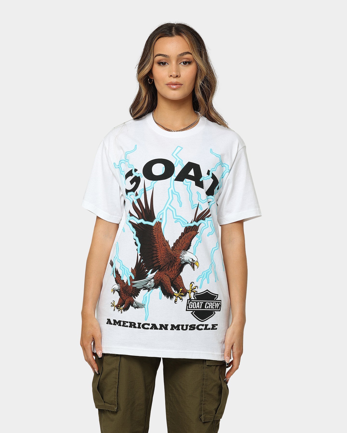 Goat Crew American Muscle T-Shirt White Style001