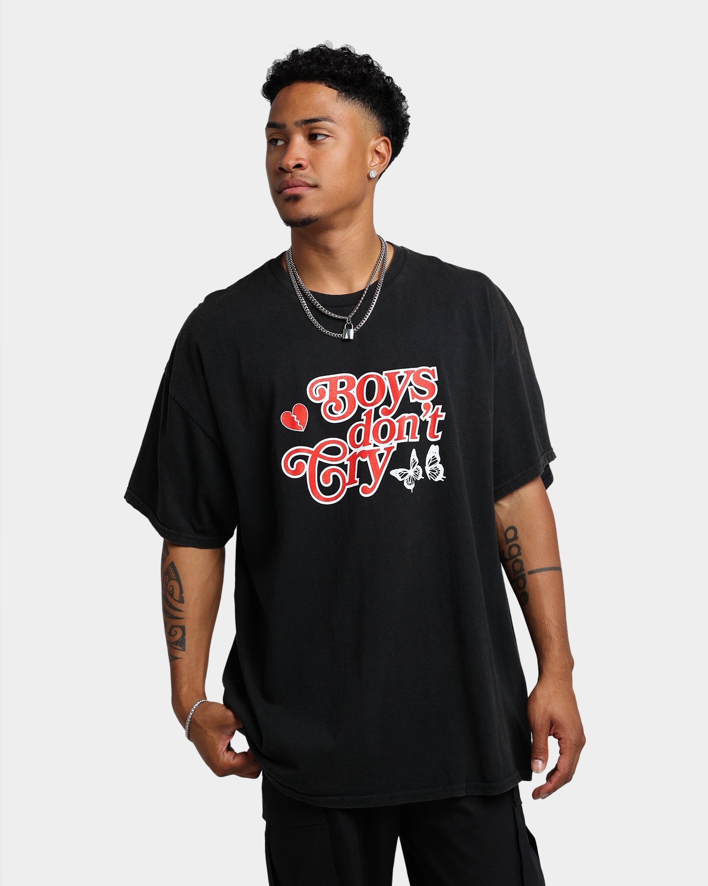 Goat Crew Boys Don't Cry T-Shirt Black Wash