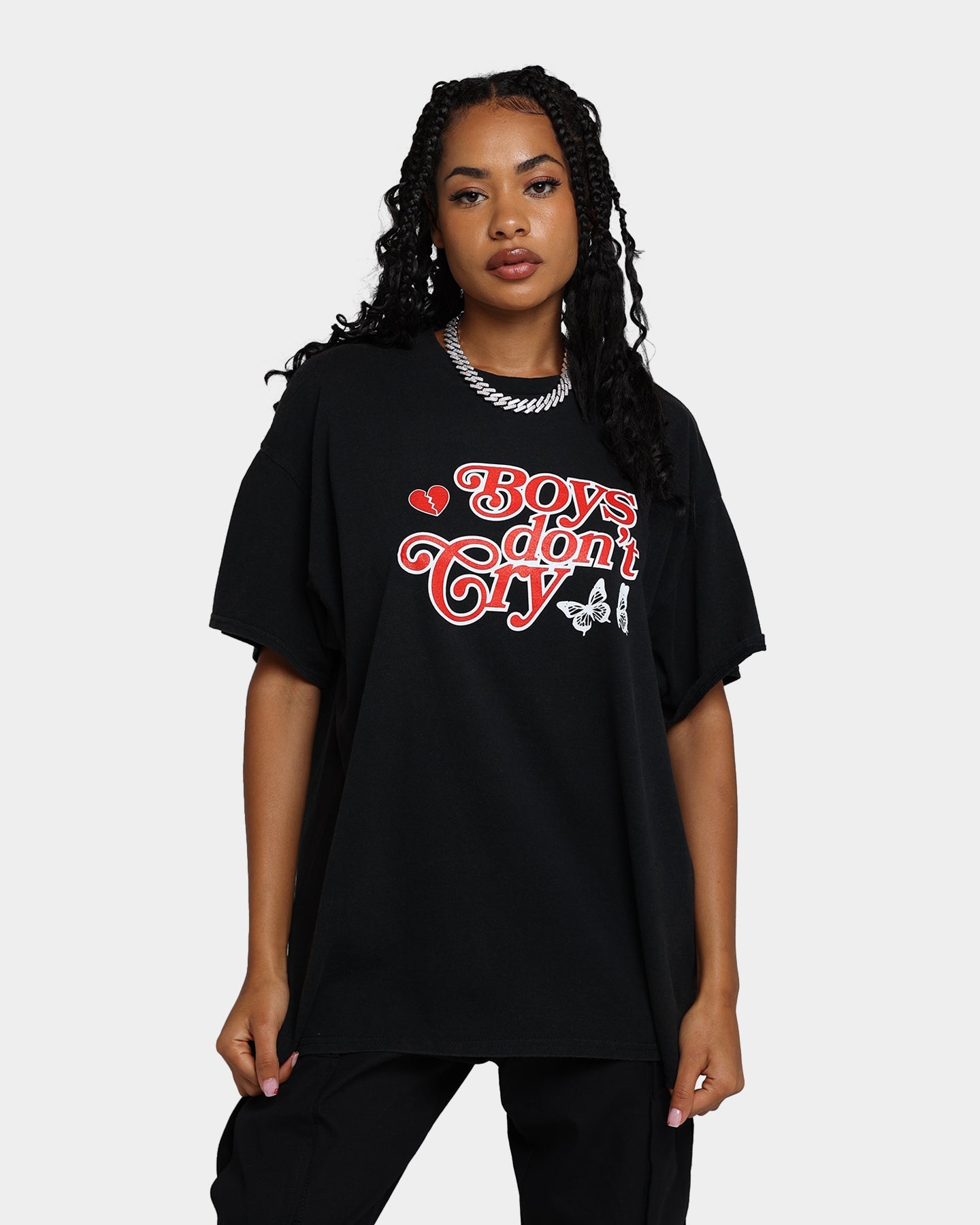 Goat Crew Boys Don't Cry T-Shirt Black Wash Style001