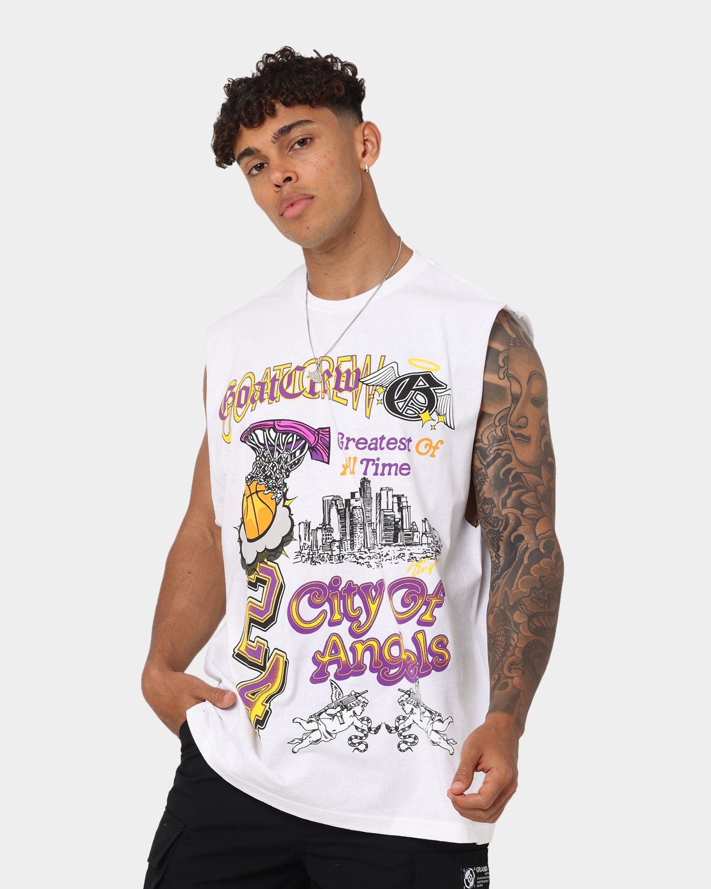 Goat Crew City Of Angels Muscle T-Shirt White
