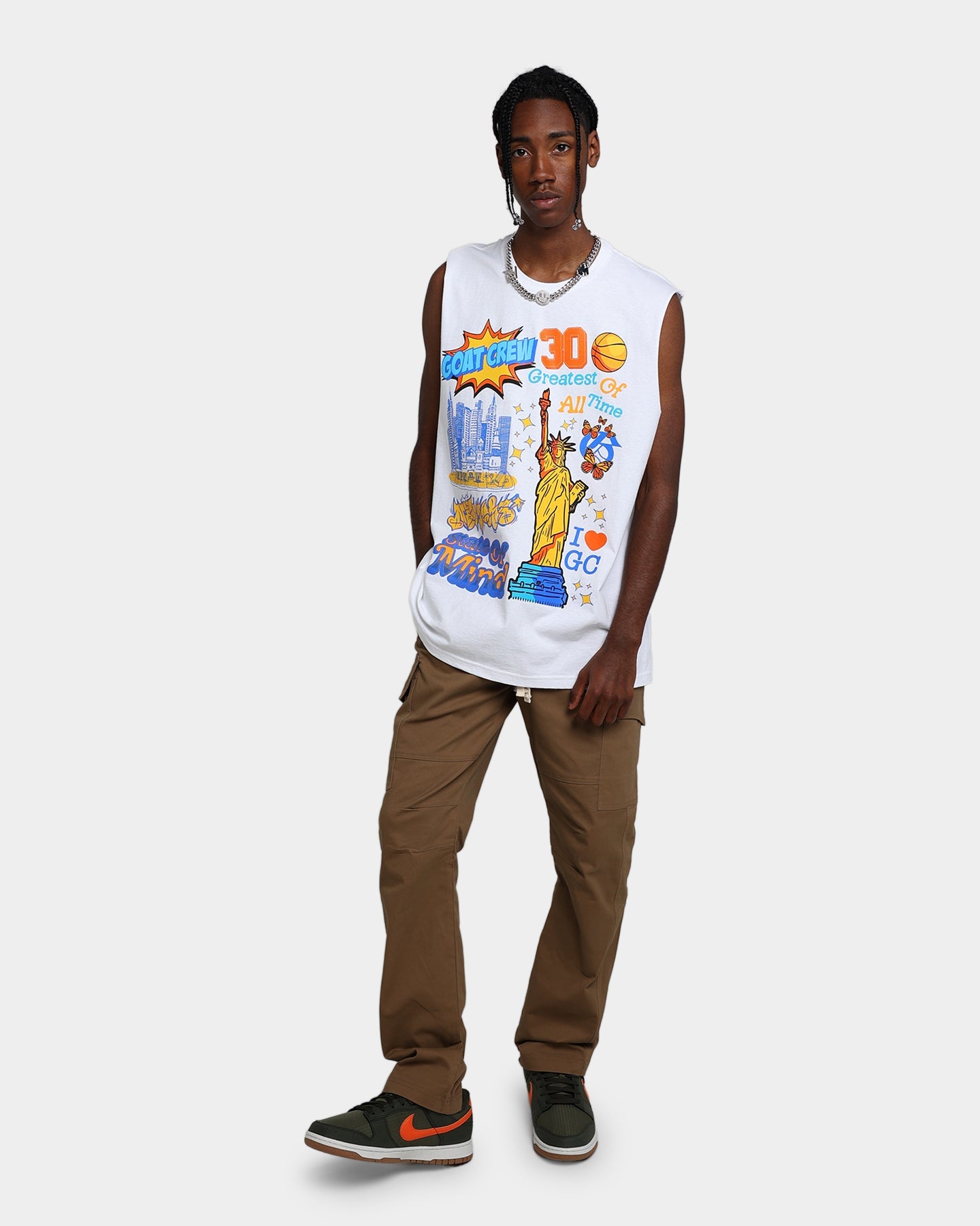 Goat Crew State Of Mind Muscle T-Shirt White