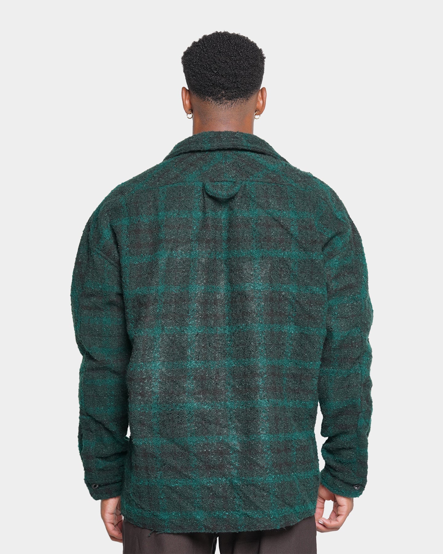 MNML Loose Woven Flannel Shirt Navy/Green