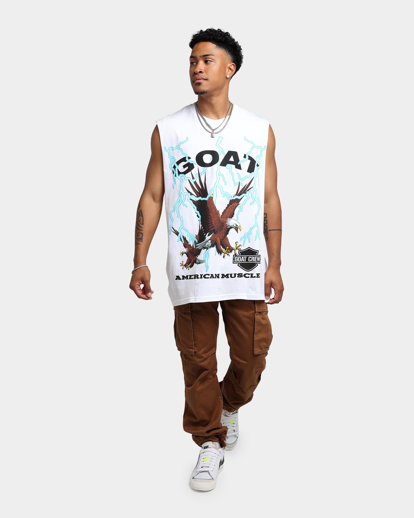 Goat Crew American Muscle Muscle T-Shirt White