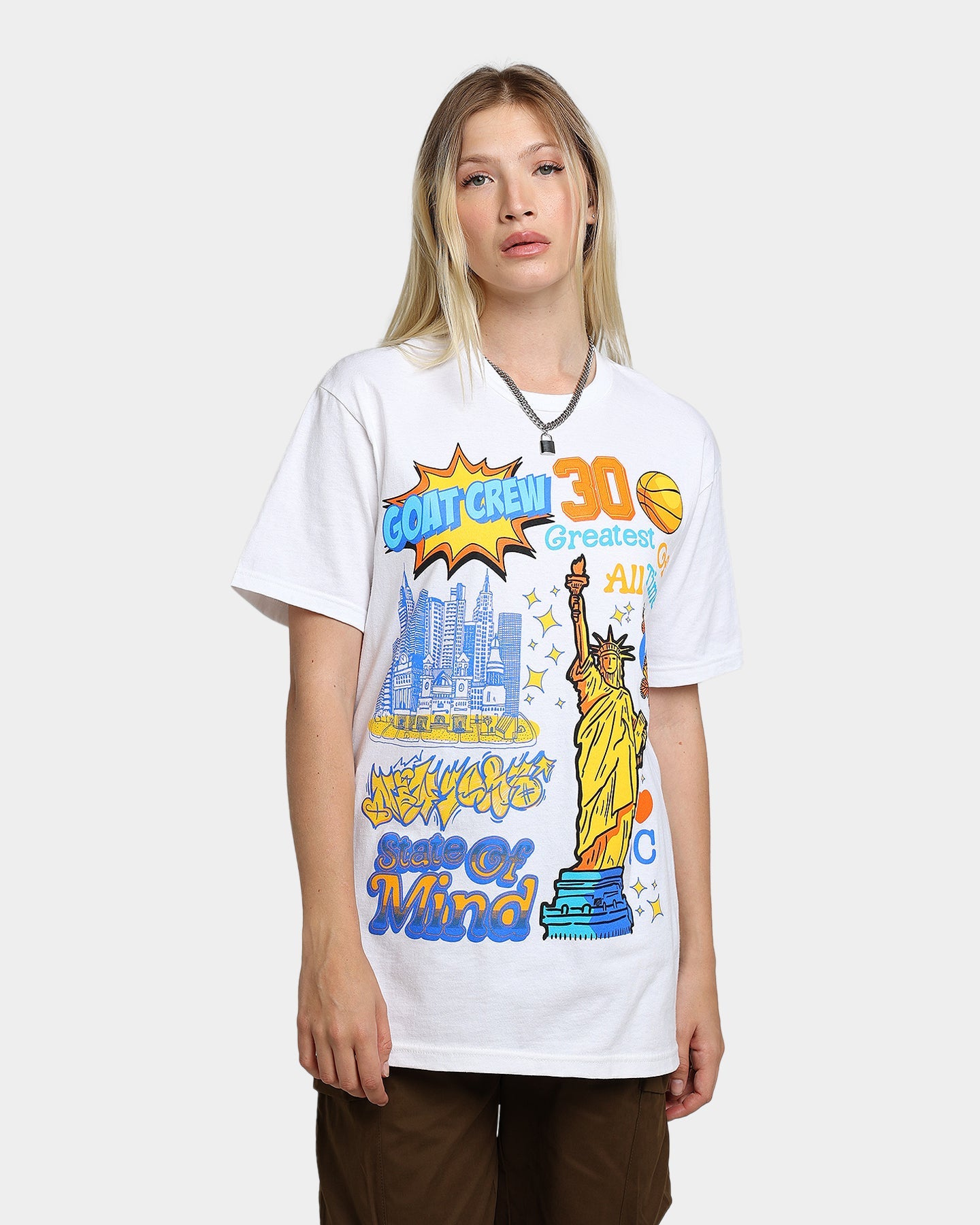Goat Crew State Of Mind All Over T-Shirt White Style001