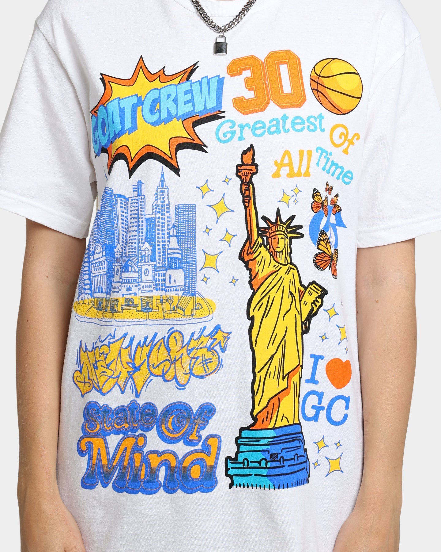 Goat Crew State Of Mind All Over T-Shirt White Style001