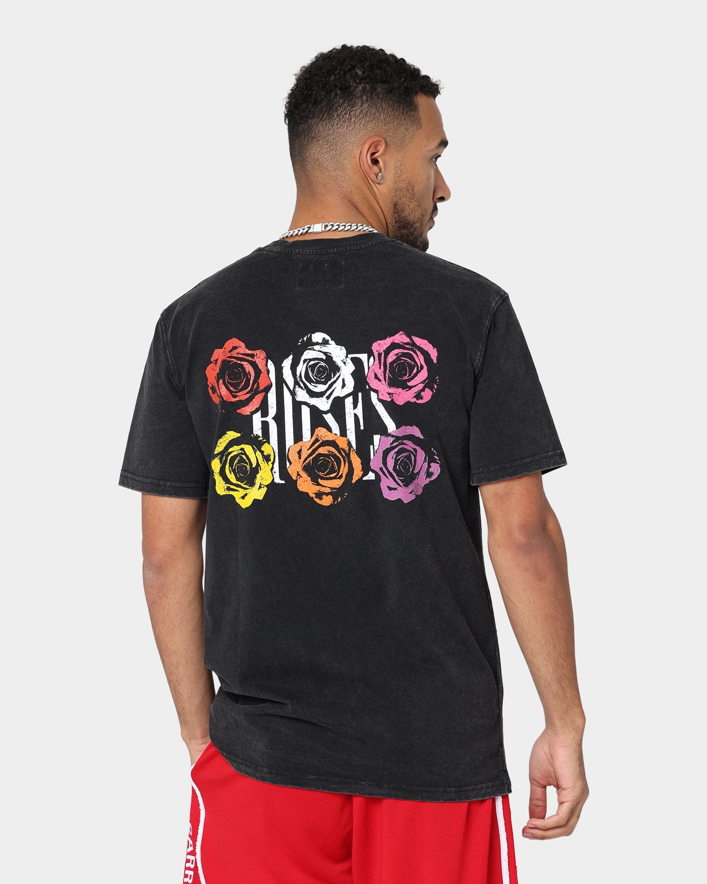 Carre Multi-Rose Vintage T-Shirt Washed Black