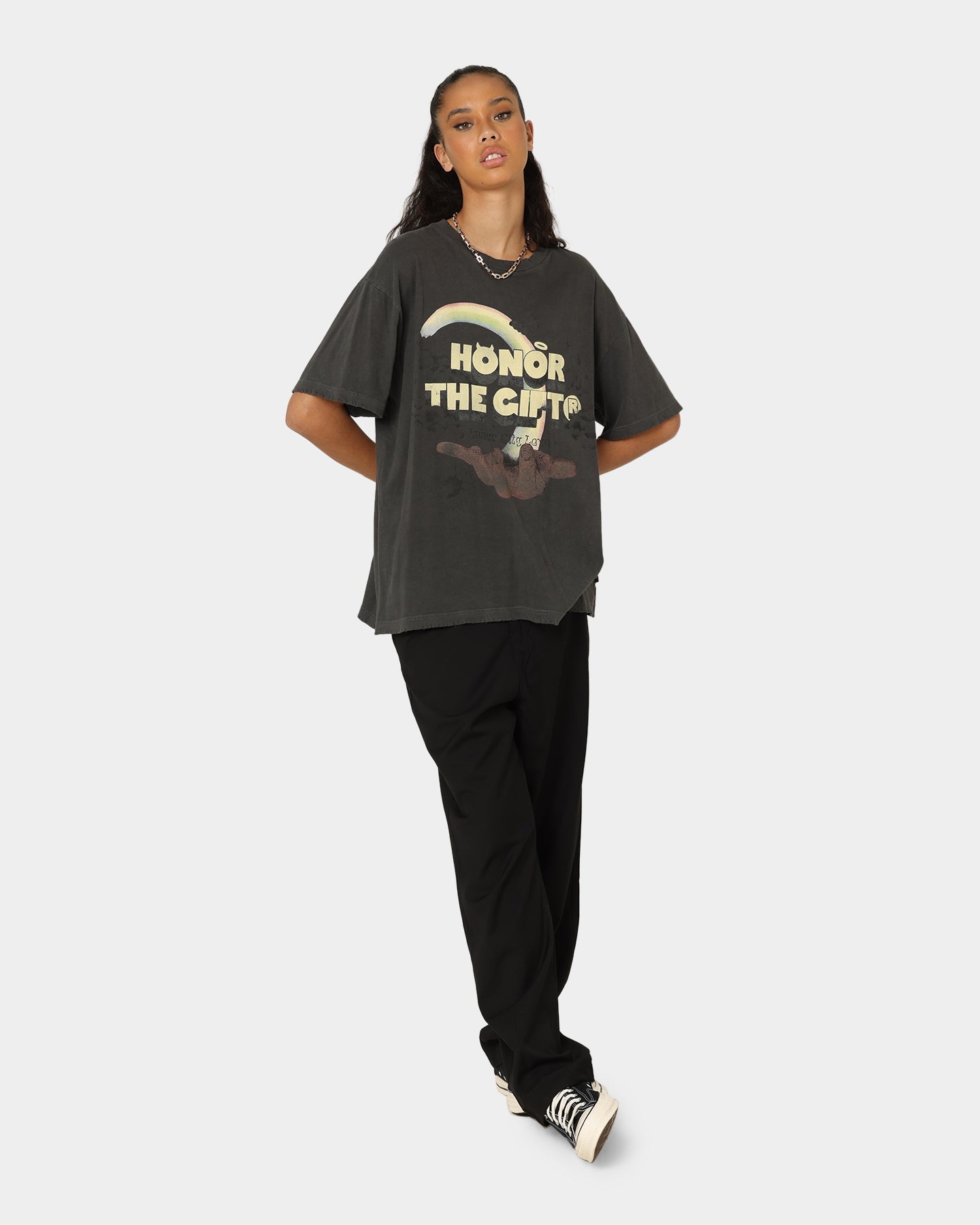 Honor The Gift Palms T-Shirt Black Style001
