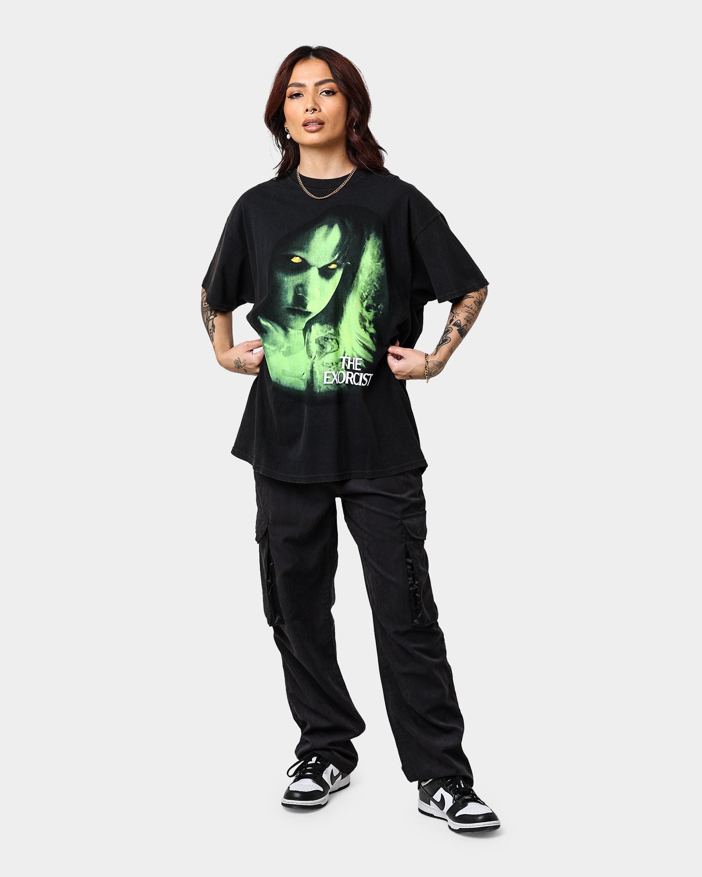 American Thrift X The Exorcist The Exorcist Face T-Shirt Black Wash Style001