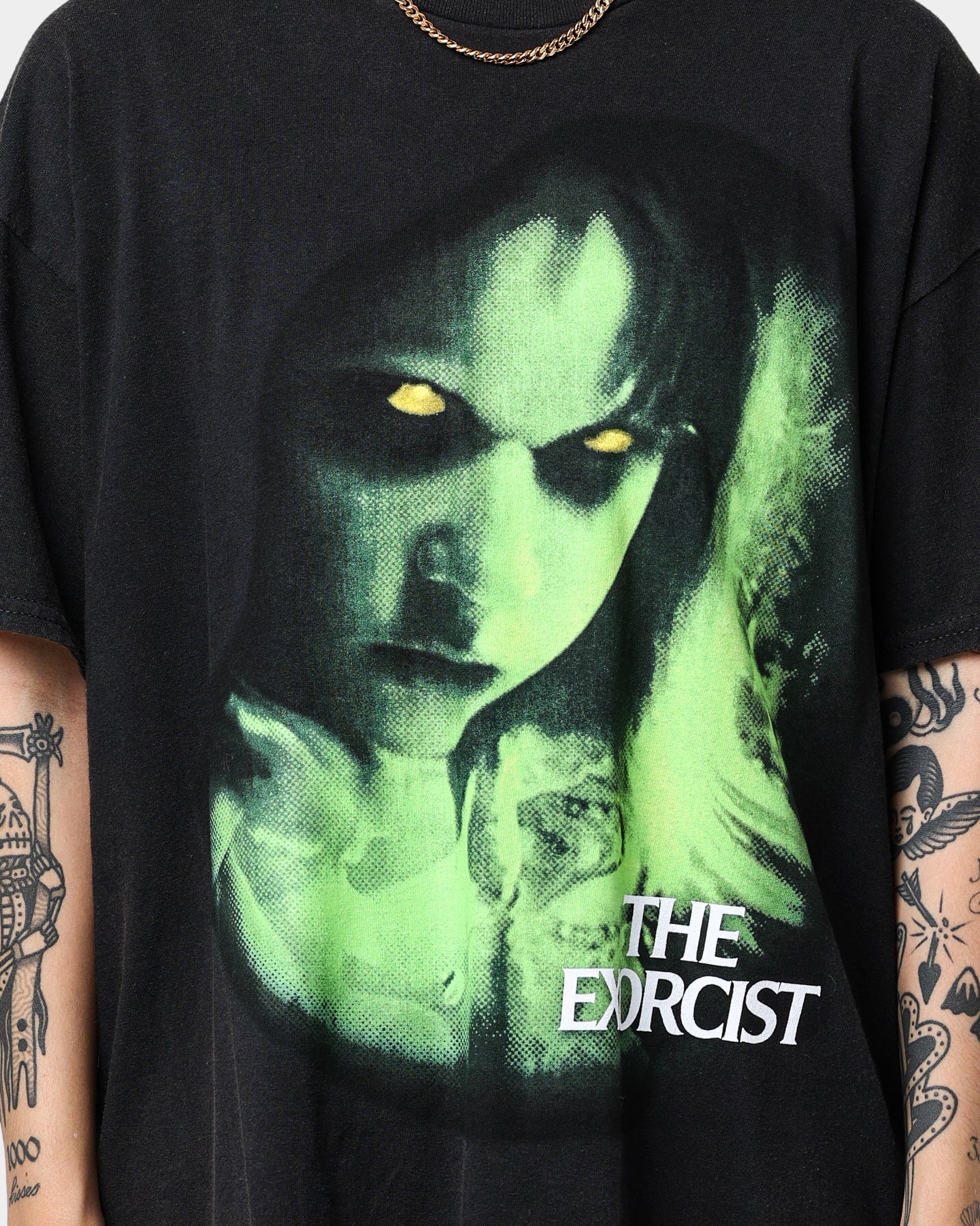 American Thrift X The Exorcist The Exorcist Face T-Shirt Black Wash Style001