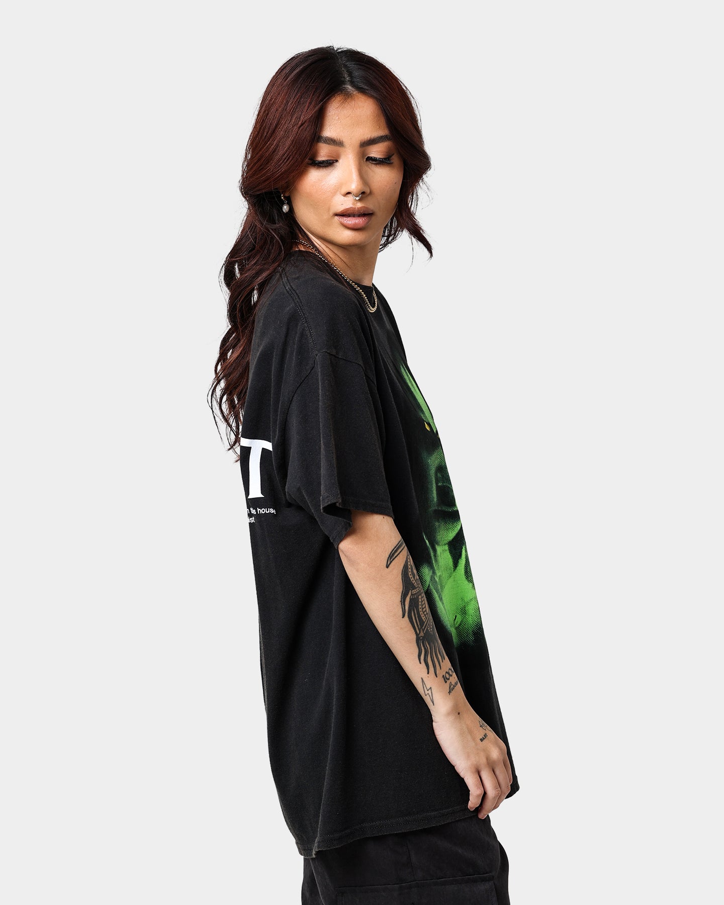 American Thrift X The Exorcist The Exorcist Face T-Shirt Black Wash Style001