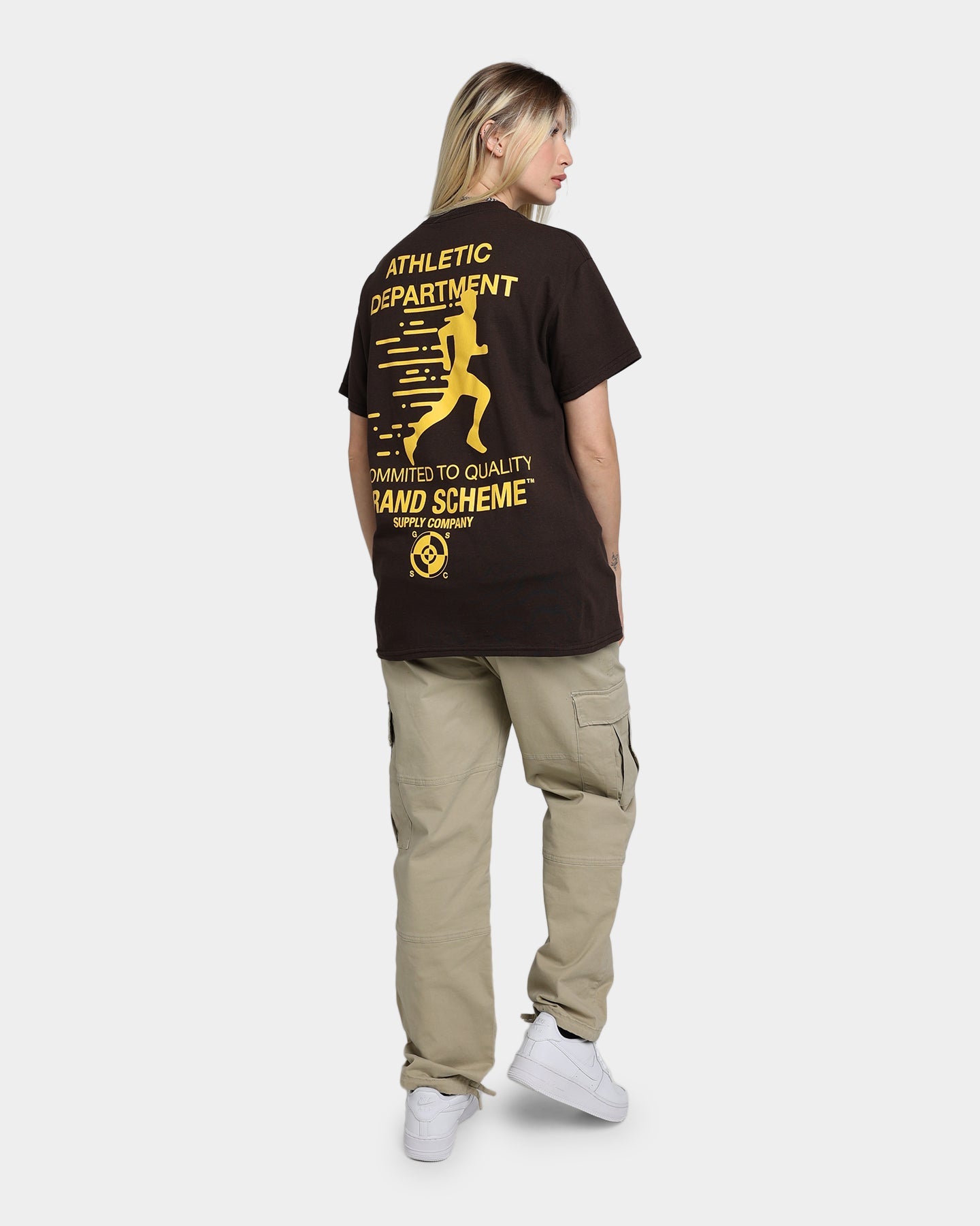 Grand Scheme Athletic Department T-Shirt Brown Style001