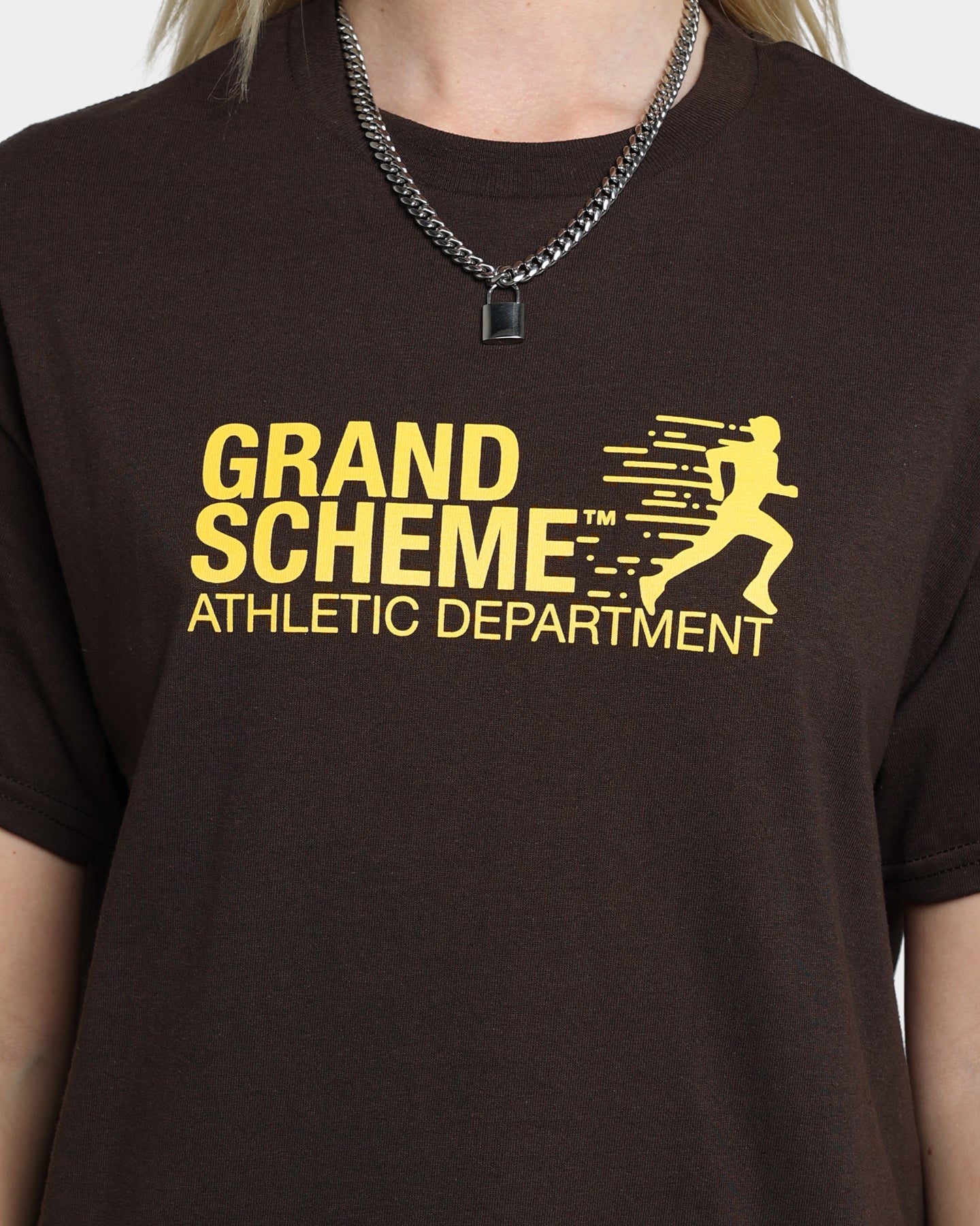 Grand Scheme Athletic Department T-Shirt Brown Style001
