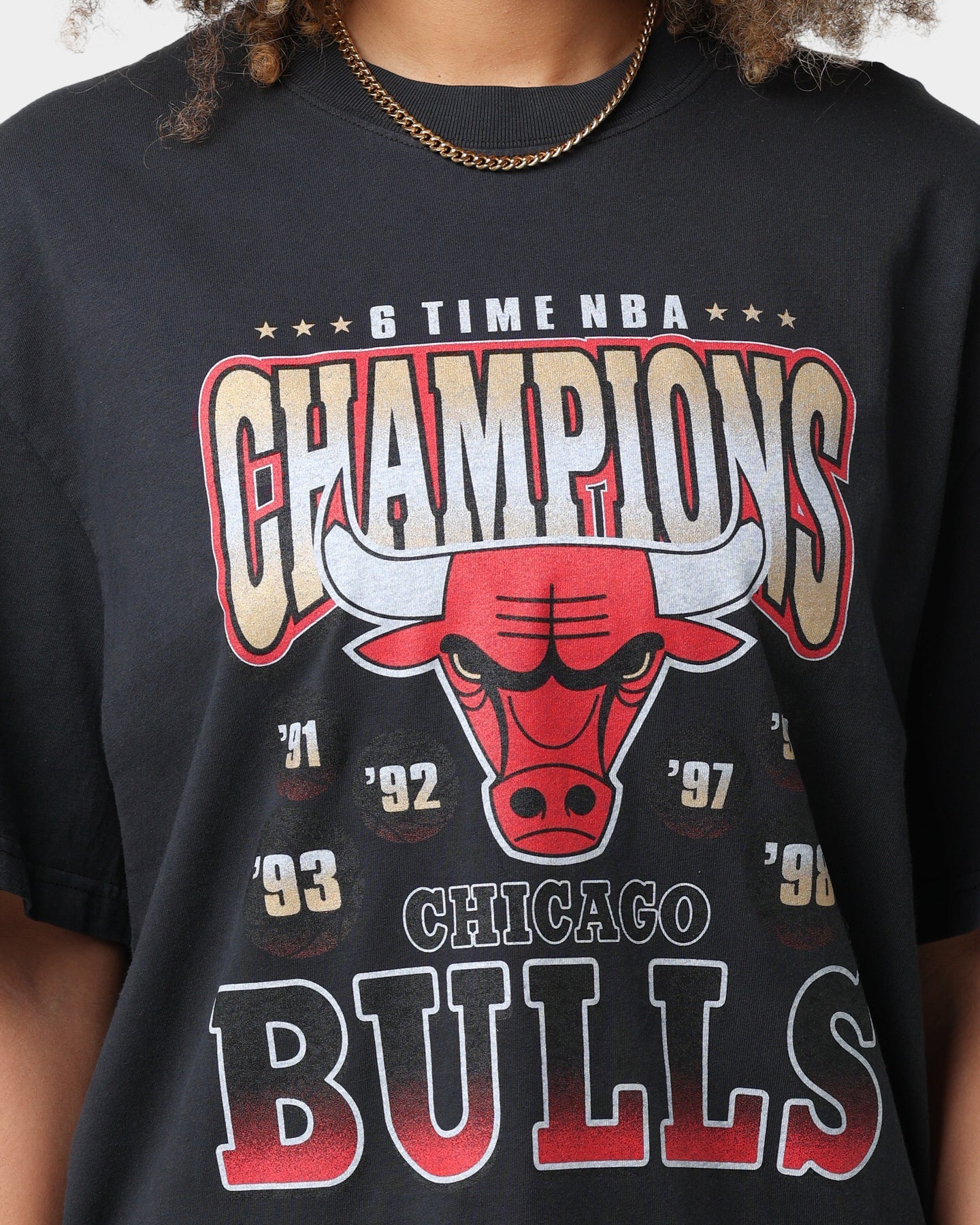 Mitchell & Ness Chicago Bulls Vintage Champ T-Shirt Black Style001