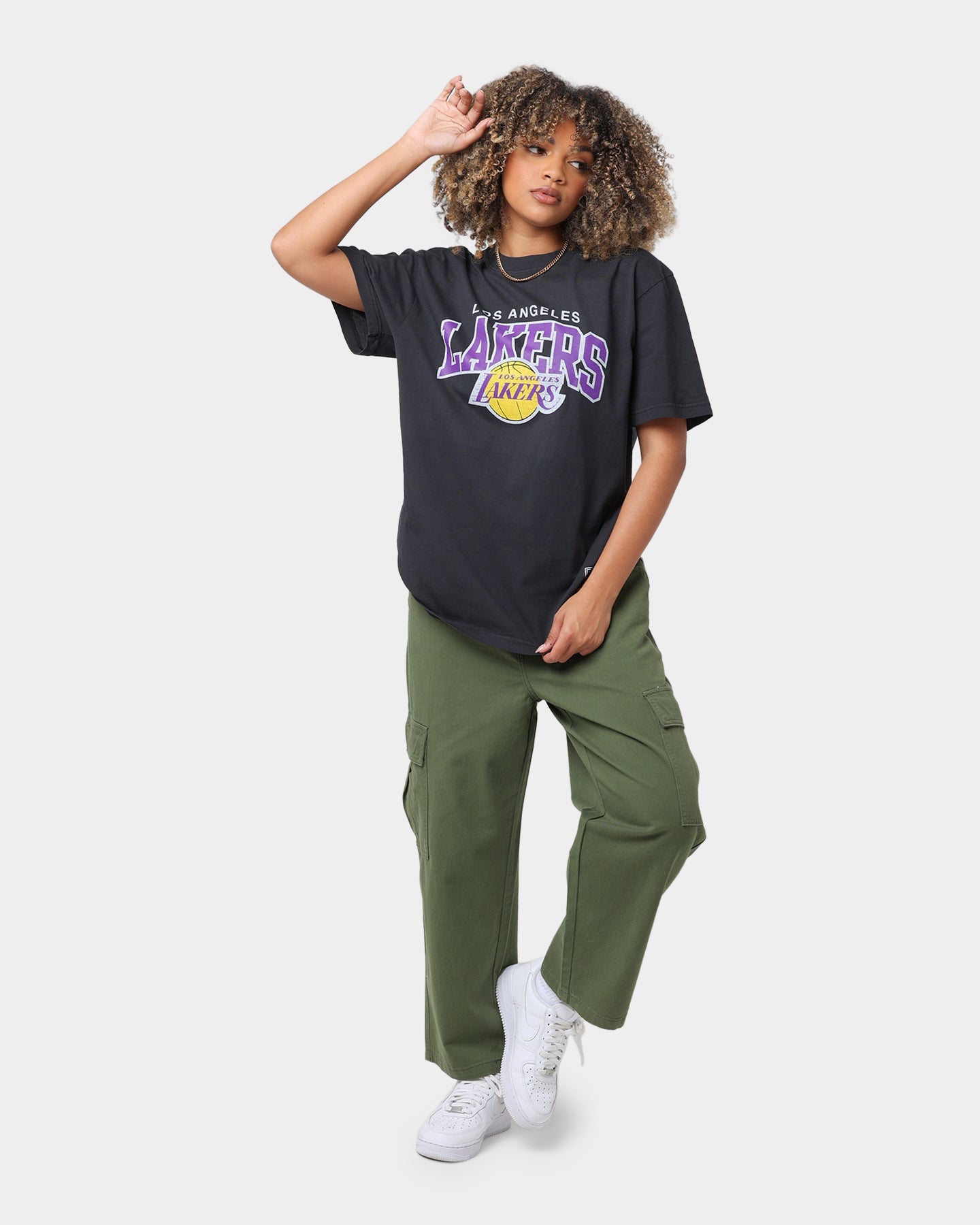 Mitchell & Ness Los Angeles Lakers Vintage Arch Short Sleeve T-Shirt Black Style001