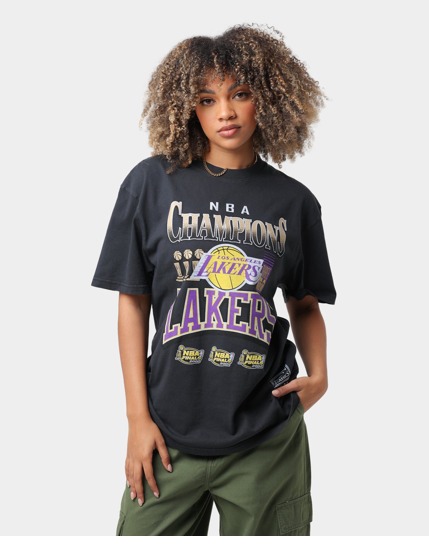 Mitchell & Ness Los Angeles Lakers Champs Short Sleeve T-Shirt Black Style001