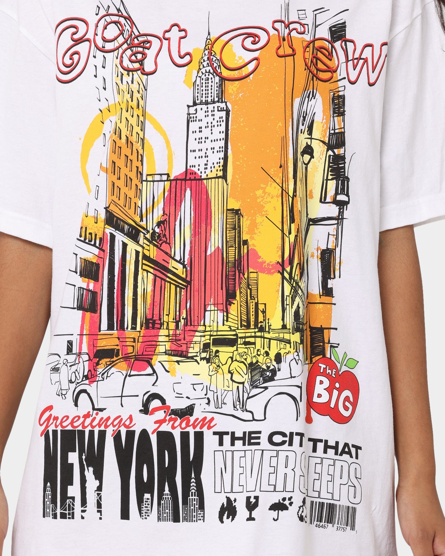 Goat Crew New York Greetings T-Shirt White Style001