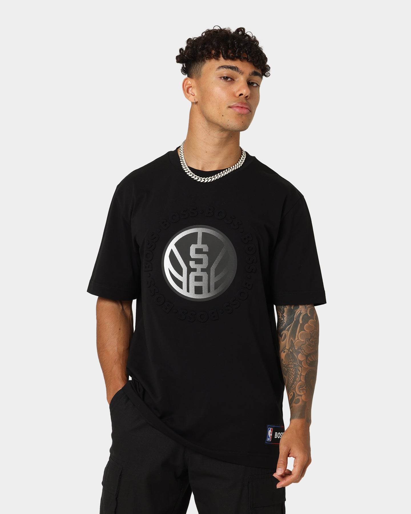 Hugo Boss X NBA Basic San Antonio Spurs Short Sleeve T-Shirt Charcoal