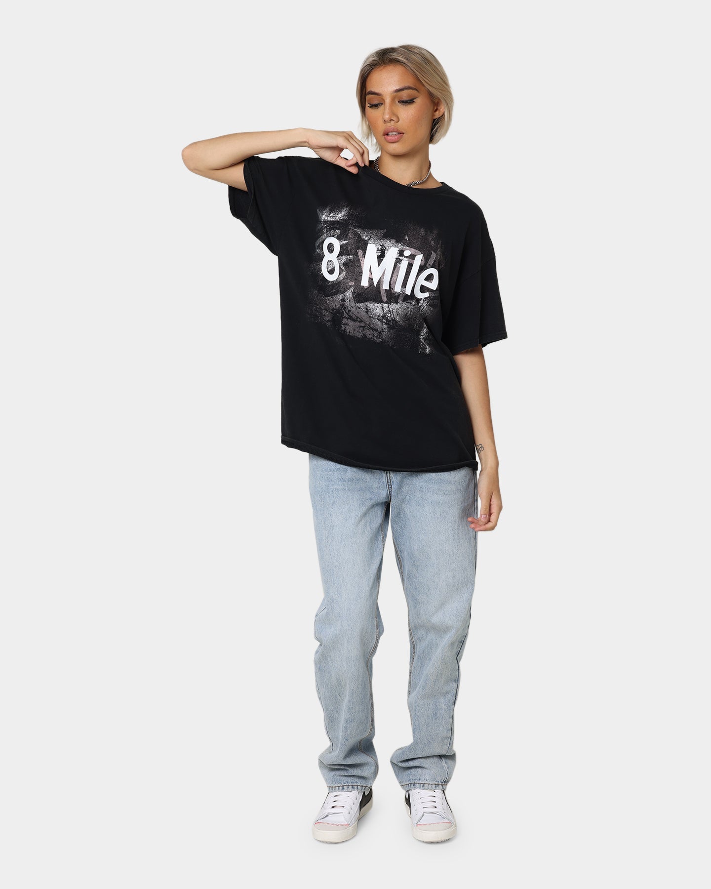 American Thrift X 8 Mile 8 Mile Vintage T-Shirt Black Wash Style001