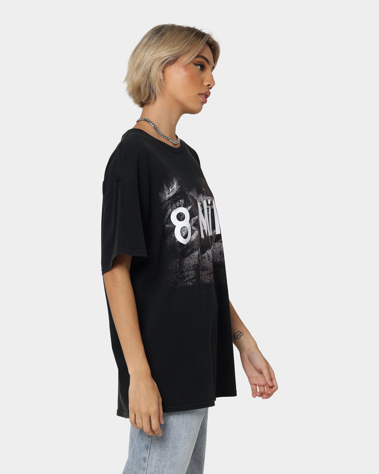 American Thrift X 8 Mile 8 Mile Vintage T-Shirt Black Wash Style001