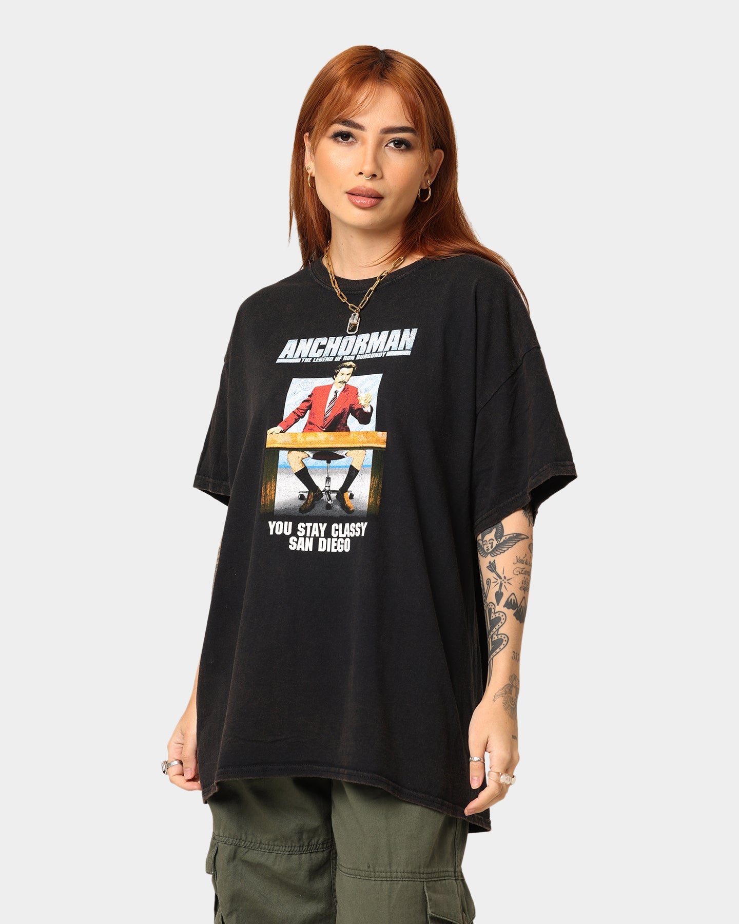 American Thrift American Thrift X Anchorman Anchorman T-Shirt Black Wash Style001