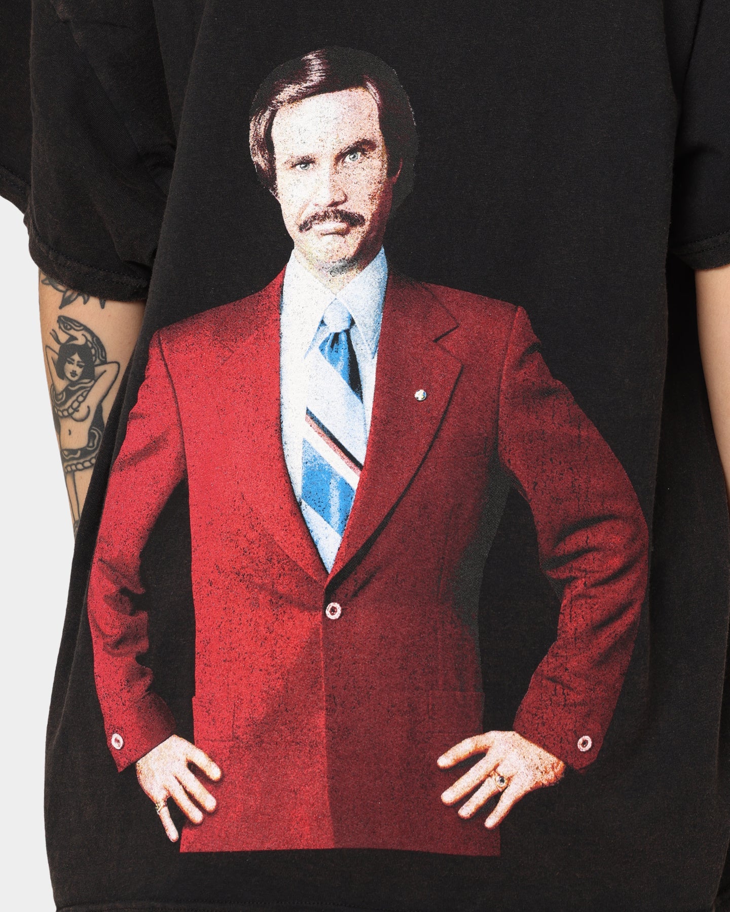 American Thrift American Thrift X Anchorman Anchorman T-Shirt Black Wash Style001