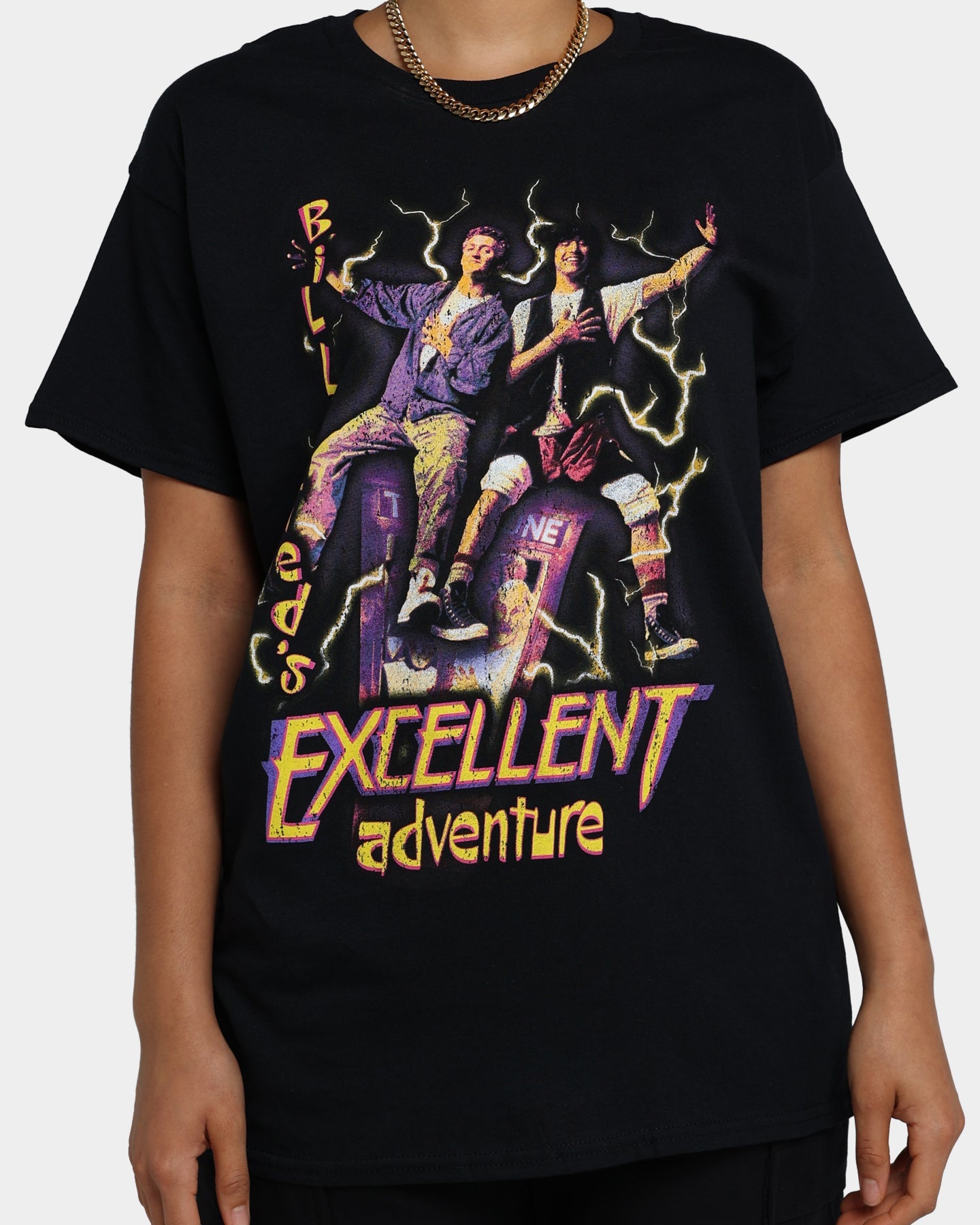 American Thrift X Bill & Ted Excellent Adventure T-Shirt Black Style001