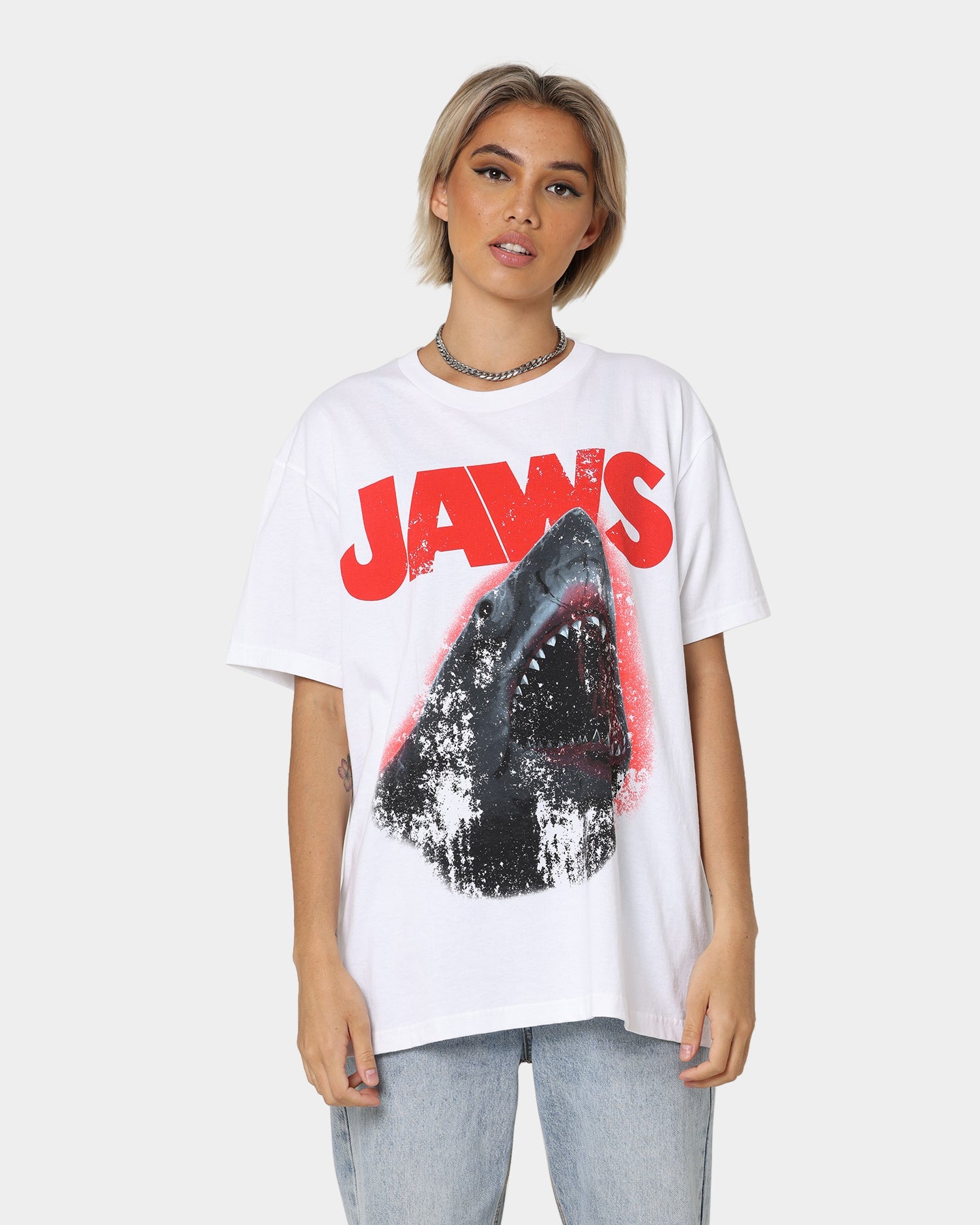 American Thrift Jaws T-Shirt White Style001