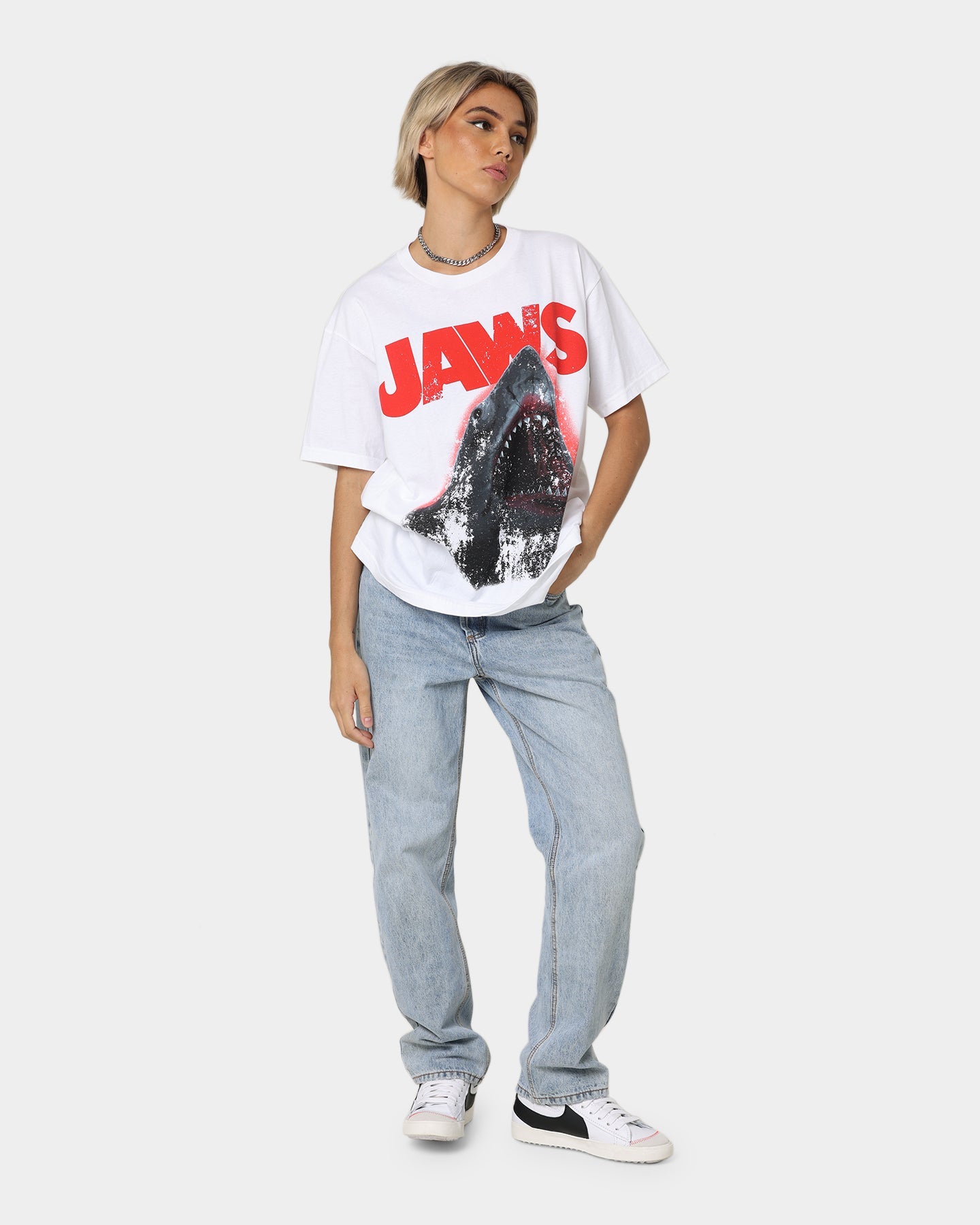 American Thrift Jaws T-Shirt White Style001