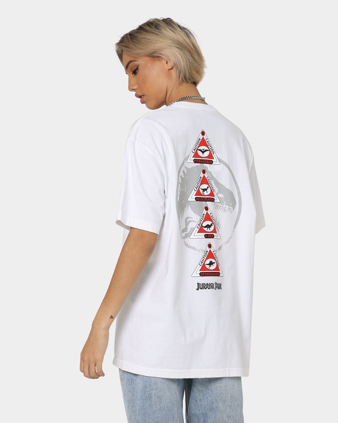 American Thrift X Jurassic Park Jurassic Park T-Shirt White Style001