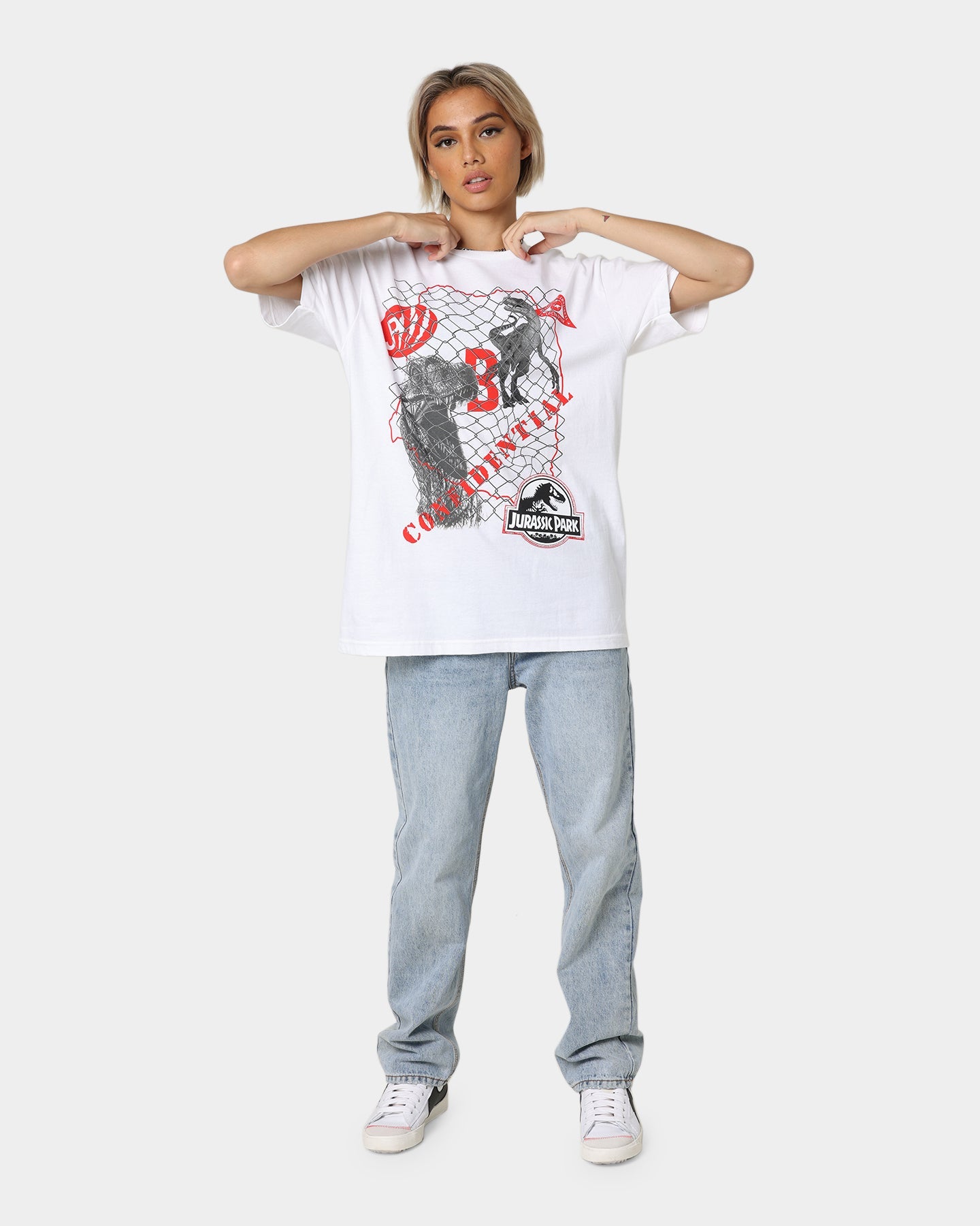 American Thrift X Jurassic Park Jurassic Park T-Shirt White Style001