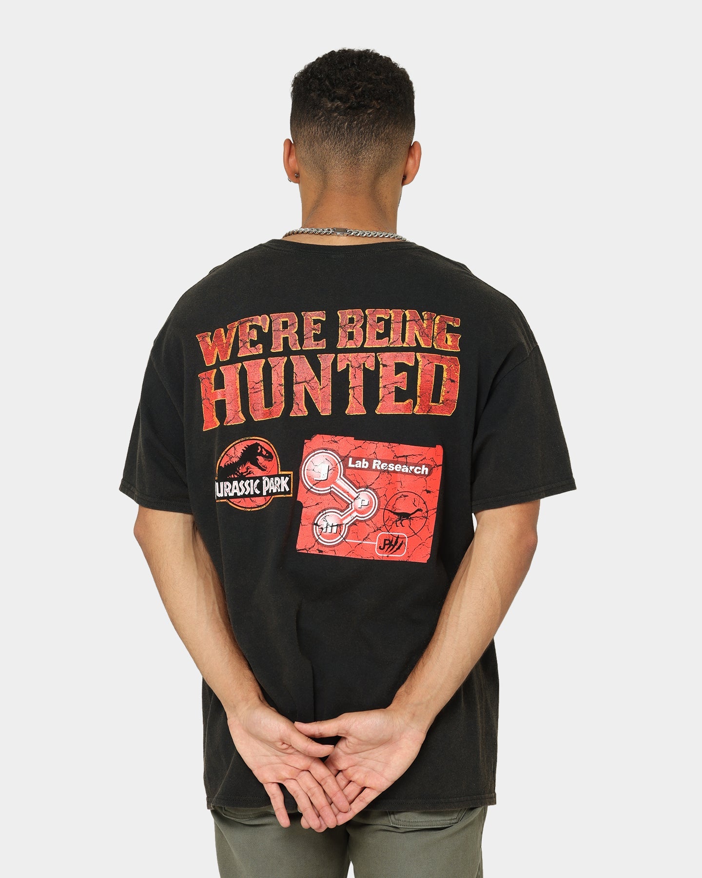 American Thrift X Jurassic Park Mega Mayhem Vintage T-Shirt Black Wash