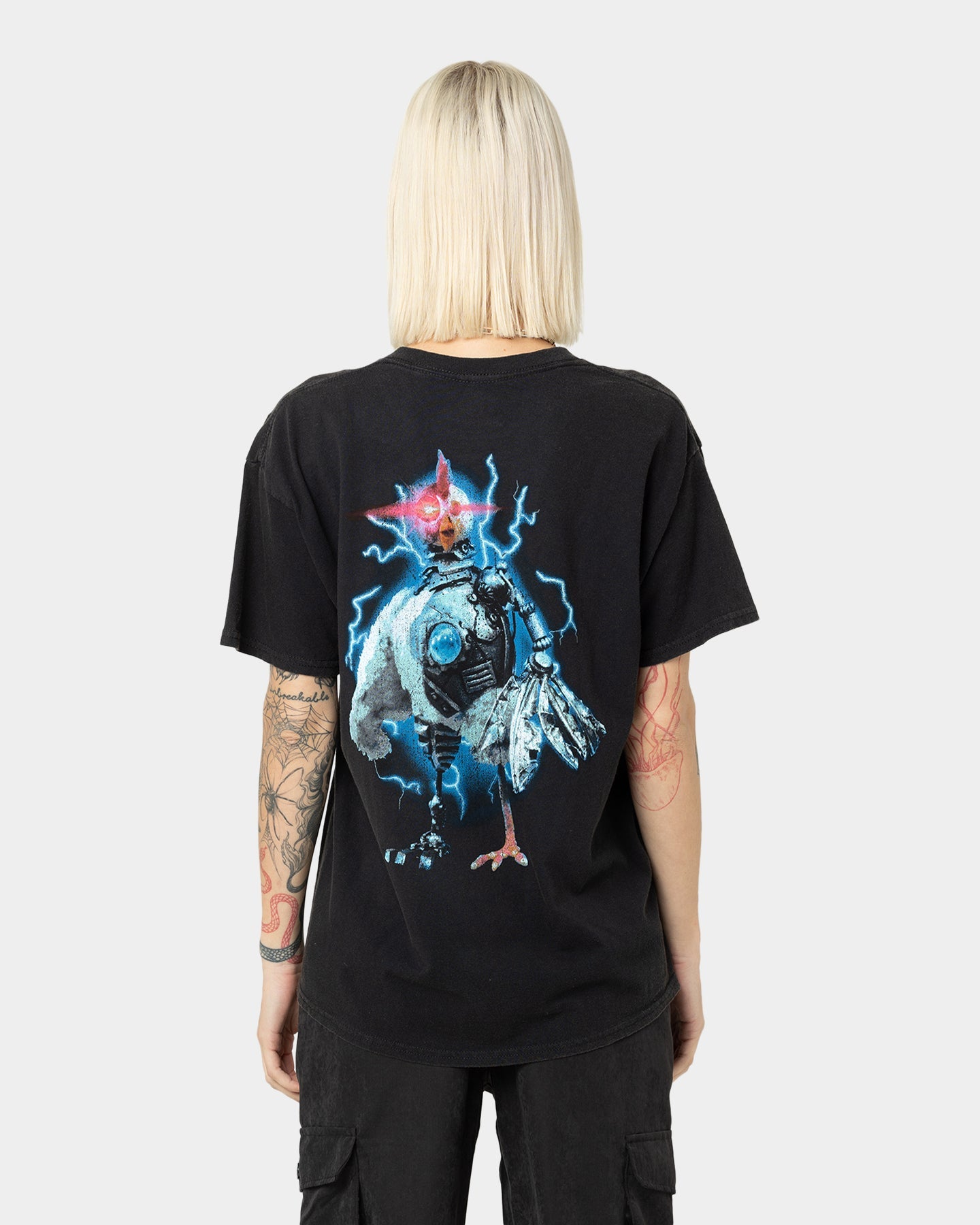 American Thrift Robot Chicken Vintage T-Shirt Black Wash Style001