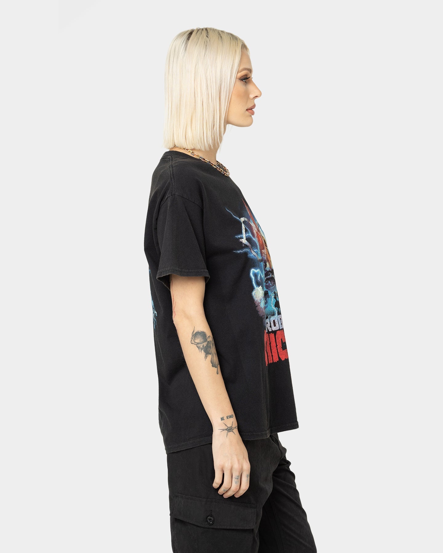 American Thrift Robot Chicken Vintage T-Shirt Black Wash Style001
