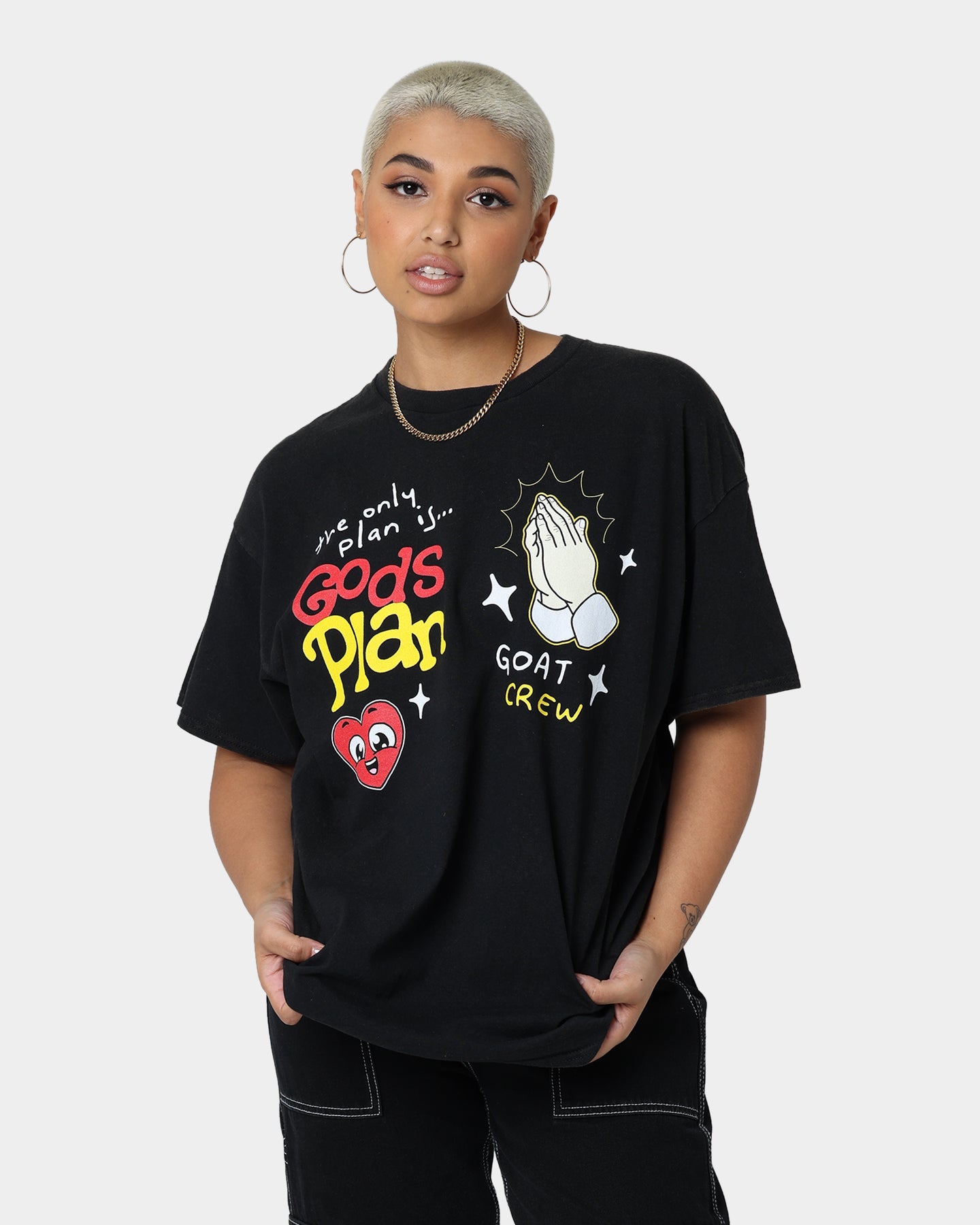 Goat Crew Godsplan T-Shirt Washed Black Style001