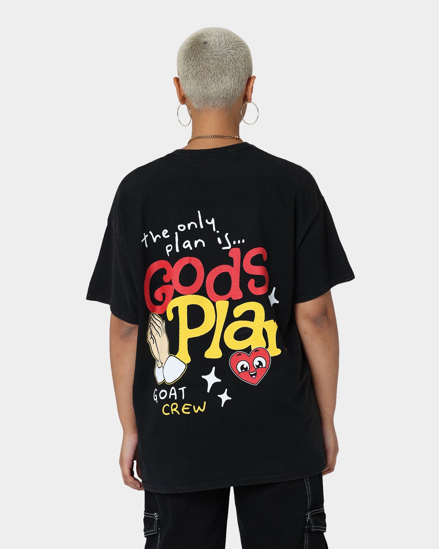 Goat Crew Godsplan T-Shirt Washed Black Style001