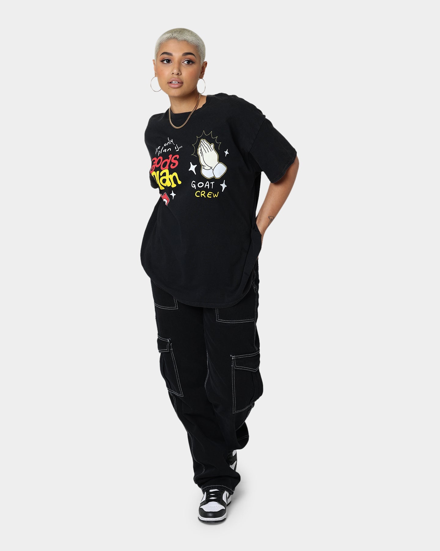 Goat Crew Godsplan T-Shirt Washed Black Style001