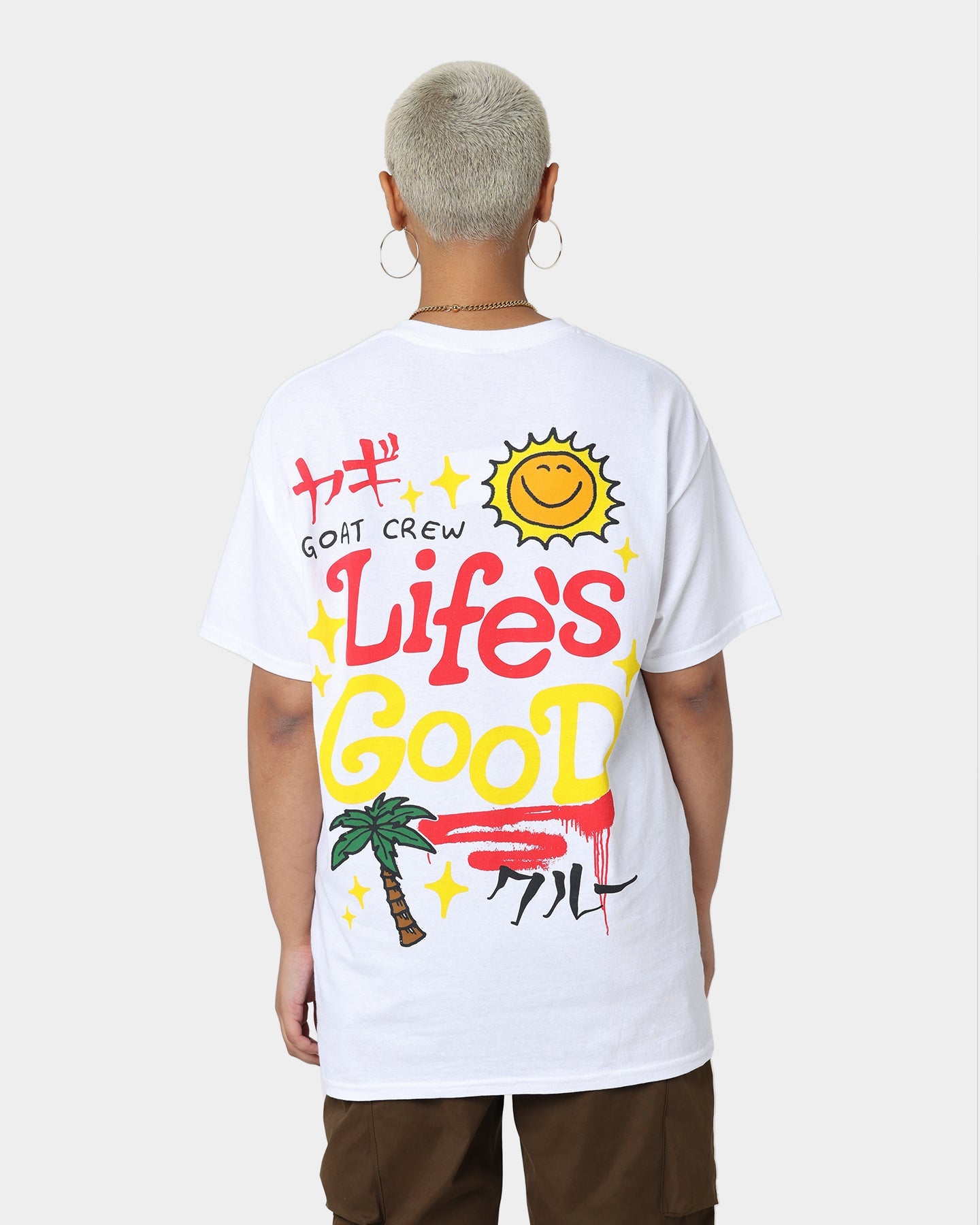 Goat Crew Life Is Good T-Shirt White Style001
