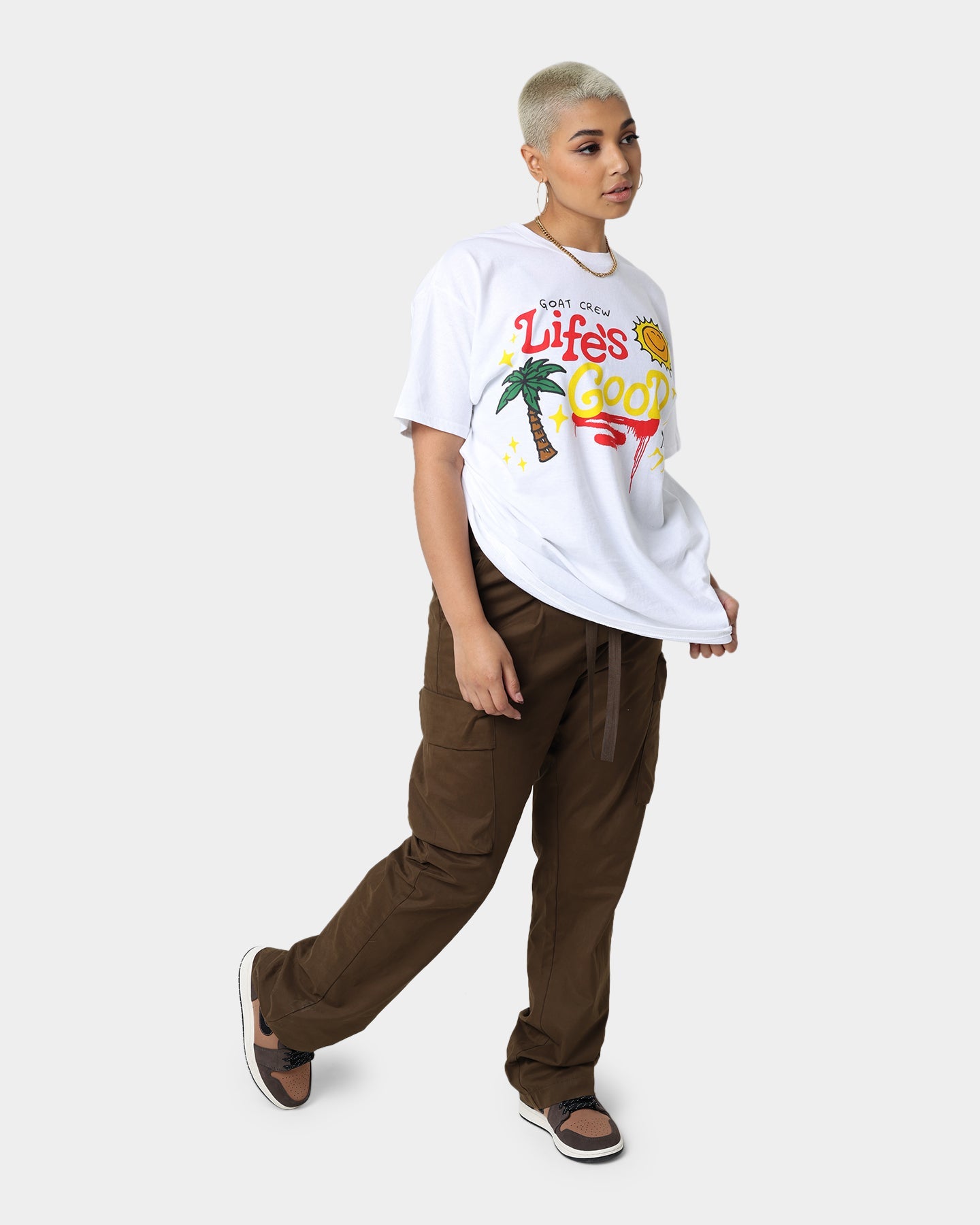 Goat Crew Life Is Good T-Shirt White Style001
