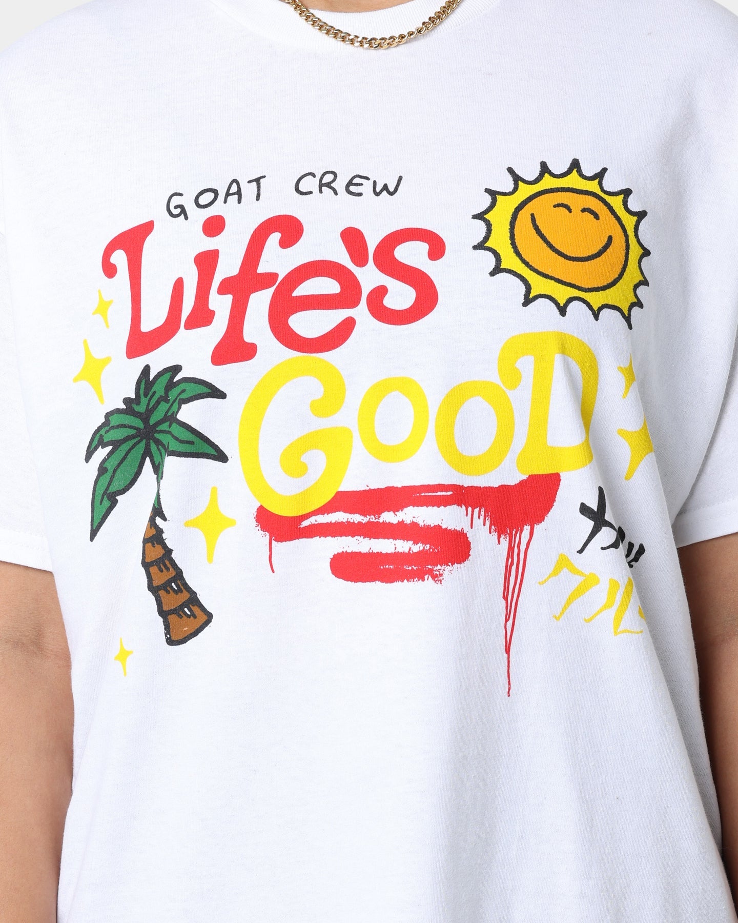 Goat Crew Life Is Good T-Shirt White Style001