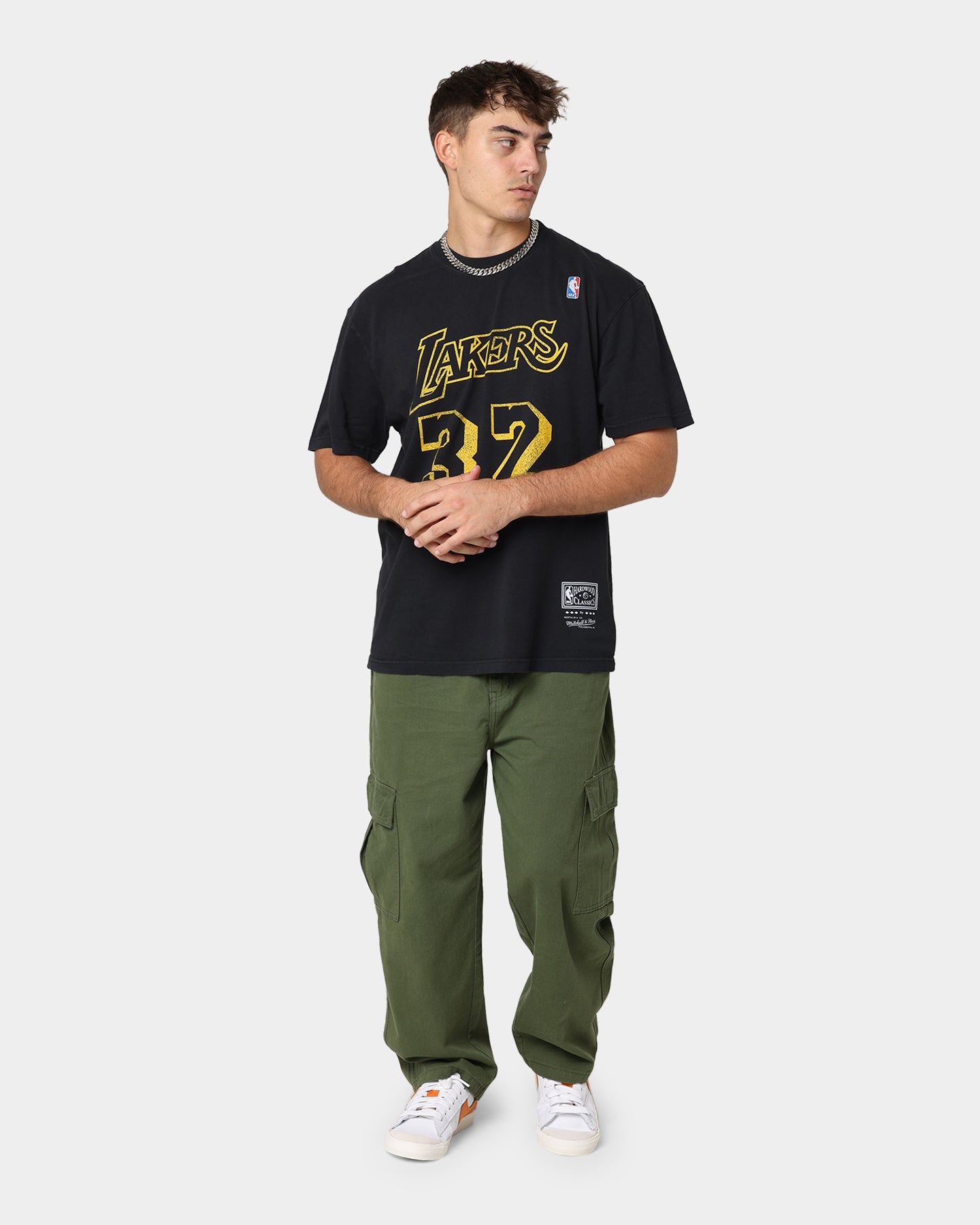 Mitchell & Ness Los Angeles Lakers Magic Johnson #32 N&N Vintage T-Shirt Faded Black